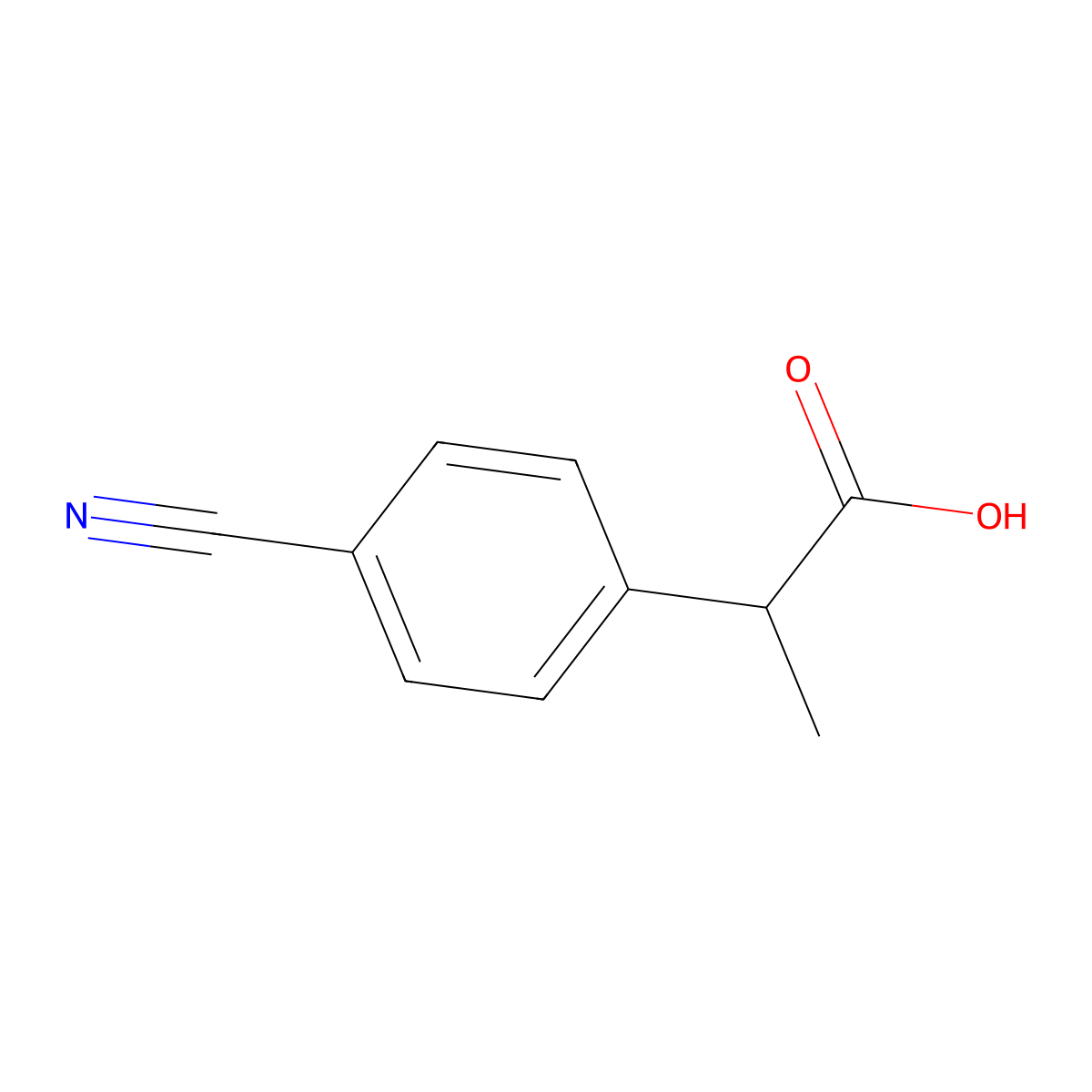 2-(4-Cyanophenyl)propanoic acid molecular structure, CAS 362052-00-4