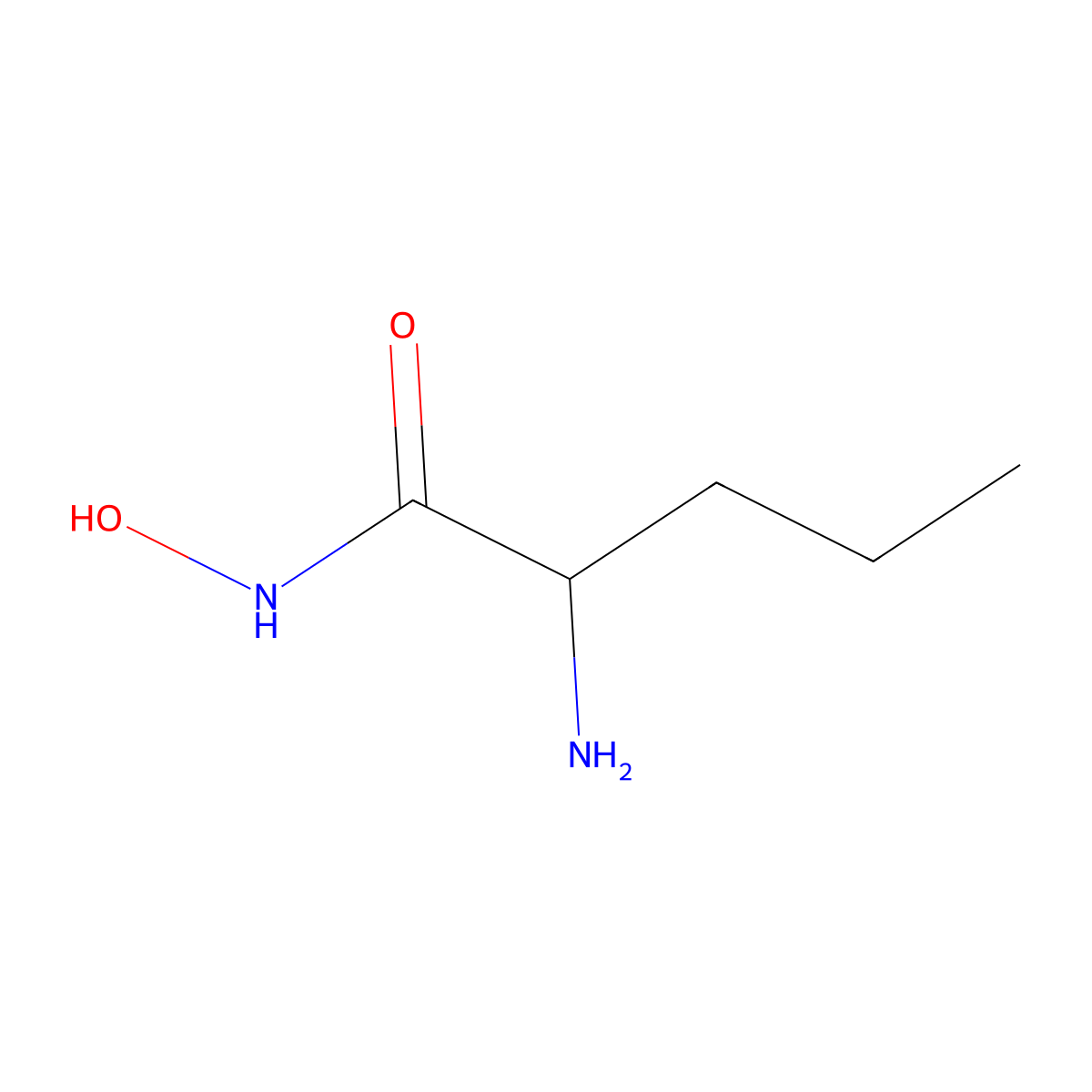 2-Amino-N-hydroxypentanamide molecular structure, CAS 36207-49-5