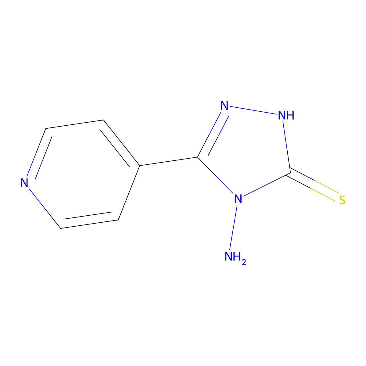 4-amino-5-(pyridin-4-yl)-4H-1,2,4-triazole-3-thiol molecular structure, CAS 36209-51-5