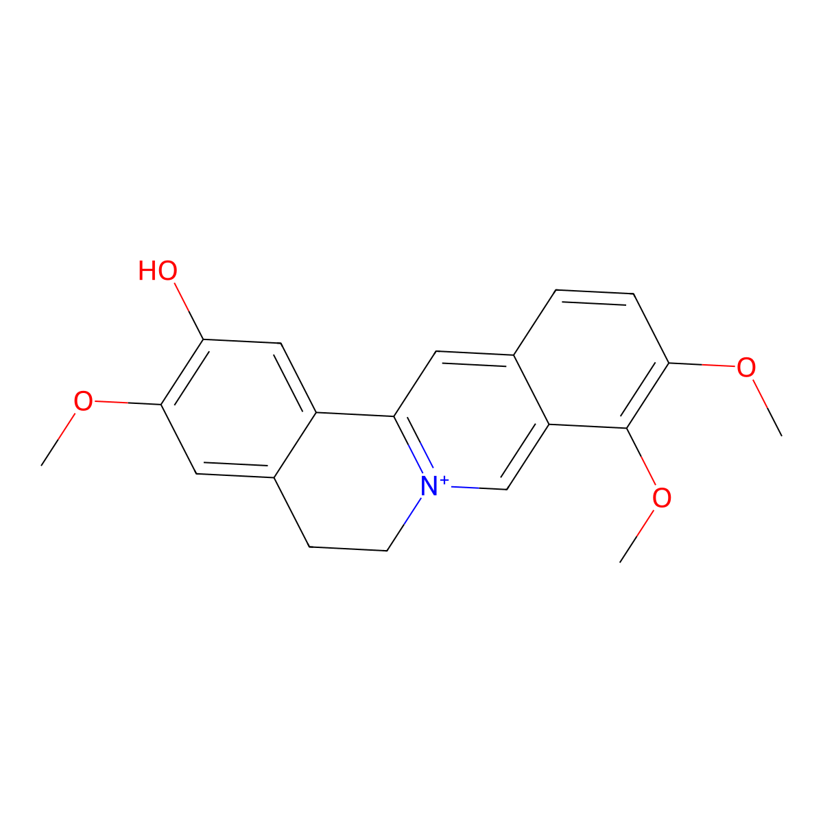 Columbamine molecular structure, CAS 3621-36-1