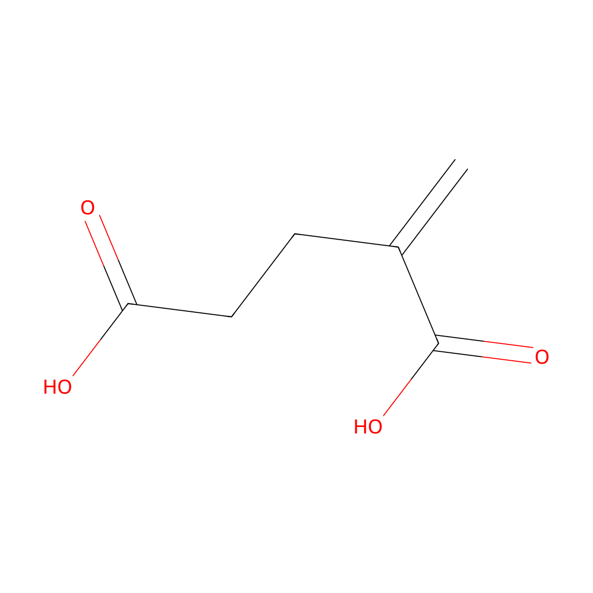 2-Methyleneglutaric acid molecular structure, CAS 3621-79-2