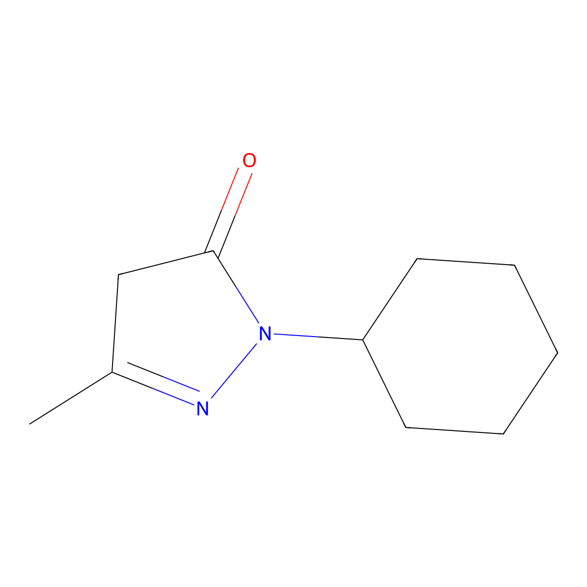 2-Cyclohexyl-5-methyl-2,4-dihydro-pyrazol-3-one molecular structure, CAS 36210-76-1