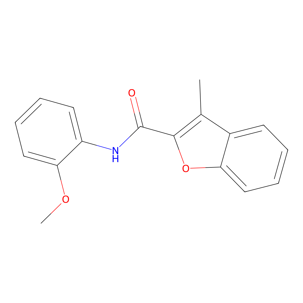 N-(2-methoxyphenyl)-3-methyl-1-benzofuran-2-carboxamide molecular structure, CAS 36212-35-8