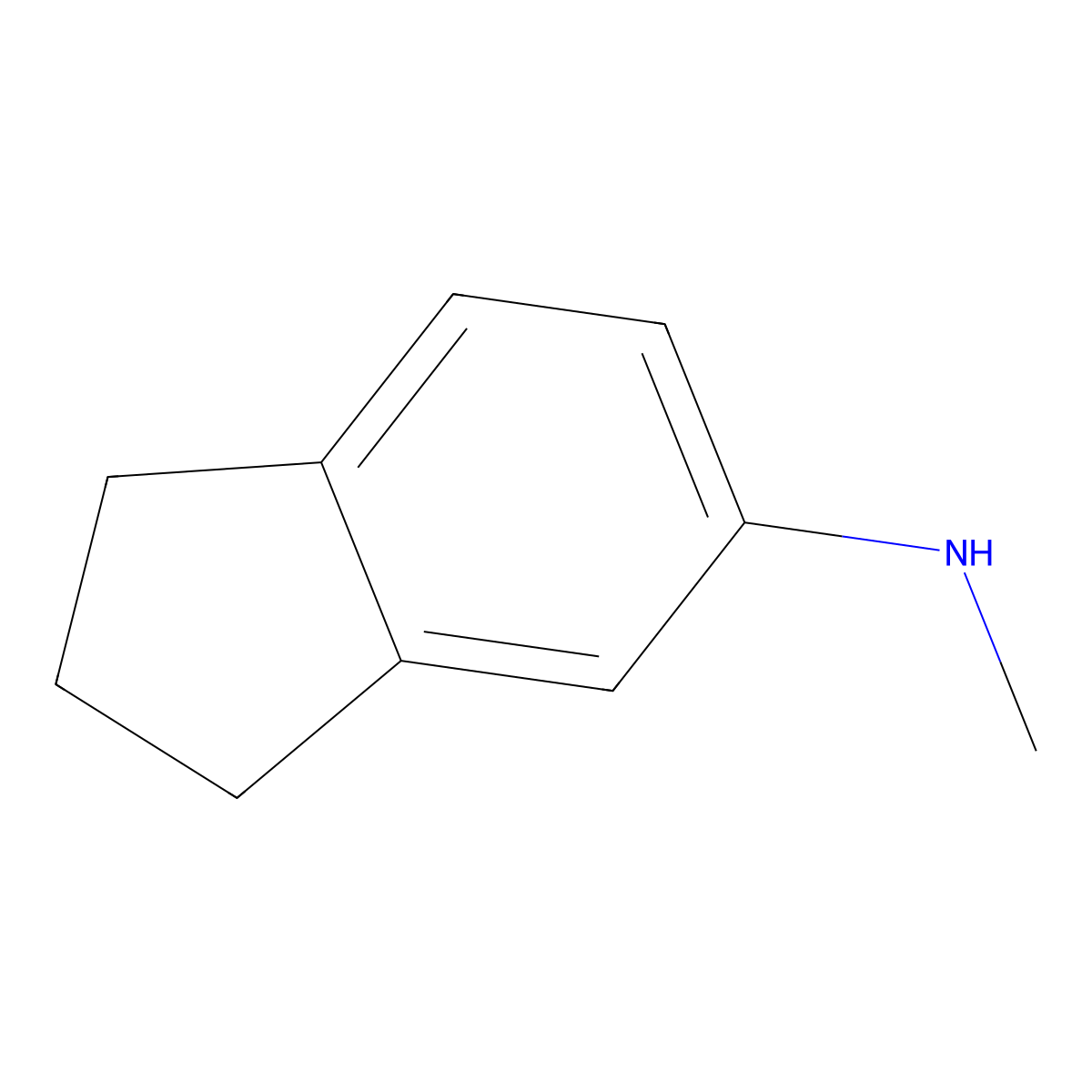 N-methyl-2,3-dihydro-1H-inden-5-amine molecular structure, CAS 36218-36-7