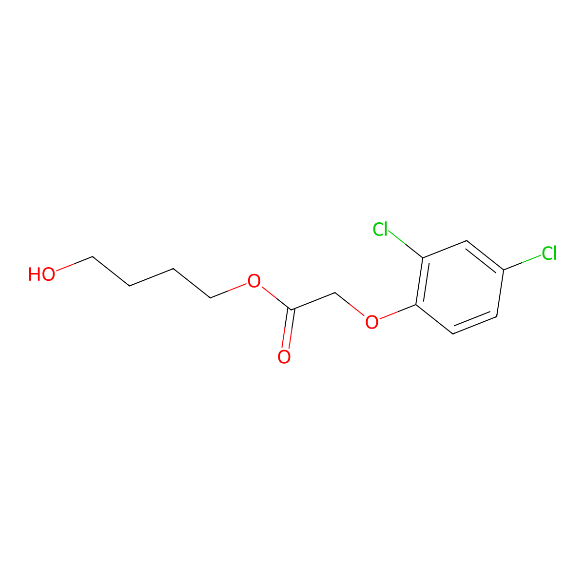 4-Hydroxybutyl (2,4-dichlorophenoxy)acetate molecular structure, CAS 36227-43-7