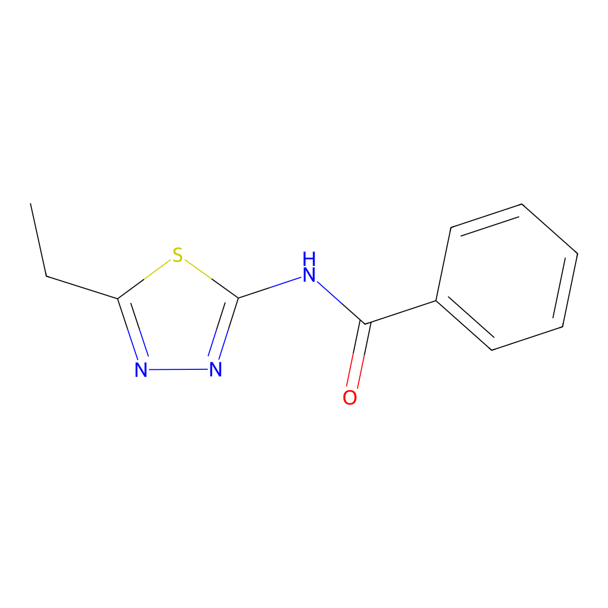 N-(5-Ethyl-1,3,4-thiadiazol-2-yl)benzamide molecular structure, CAS 36231-88-6