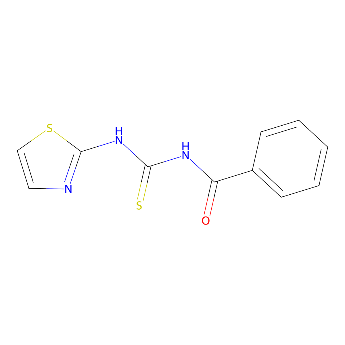N-(1,3-thiazol-2-ylcarbamothioyl)benzamide molecular structure, CAS 36231-90-0