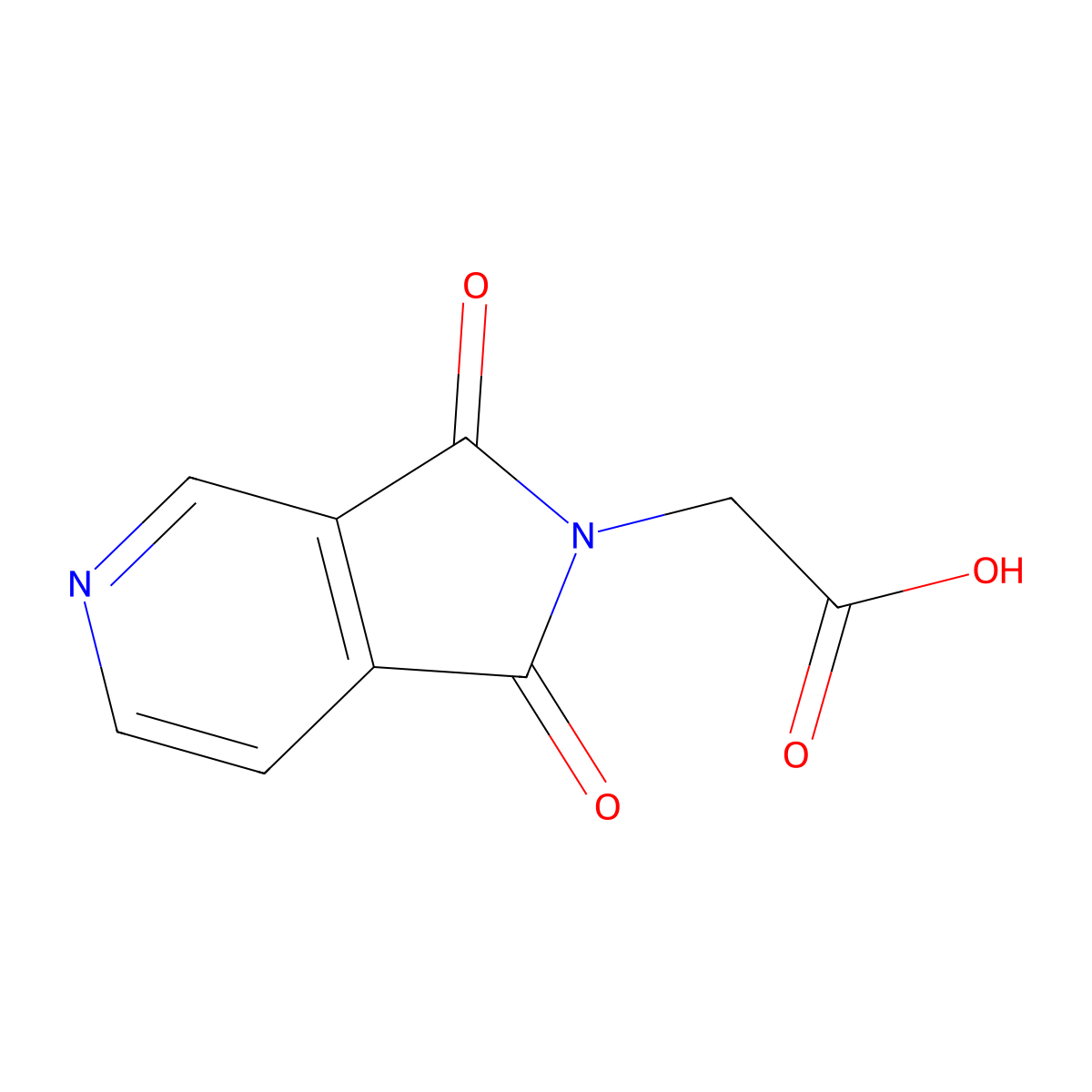2-{1,3-dioxo-1H,2H,3H-pyrrolo[3,4-c]pyridin-2-yl}acetic acid molecular structure, CAS 36239-69-7