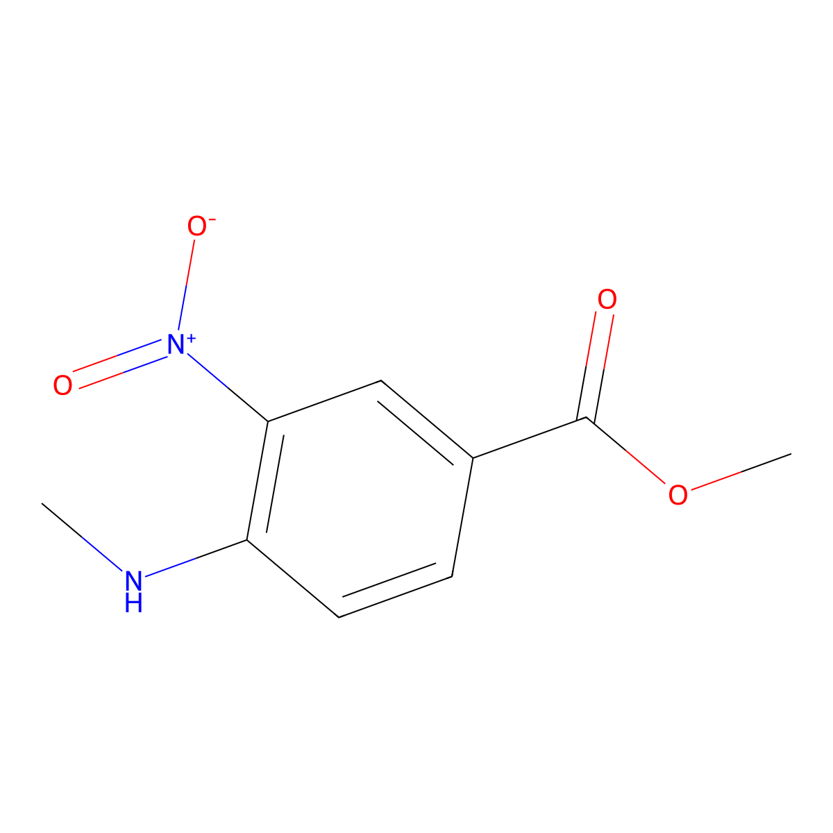 Methyl 4-(methylamino)-3-nitrobenzoate molecular structure, CAS 36242-50-9