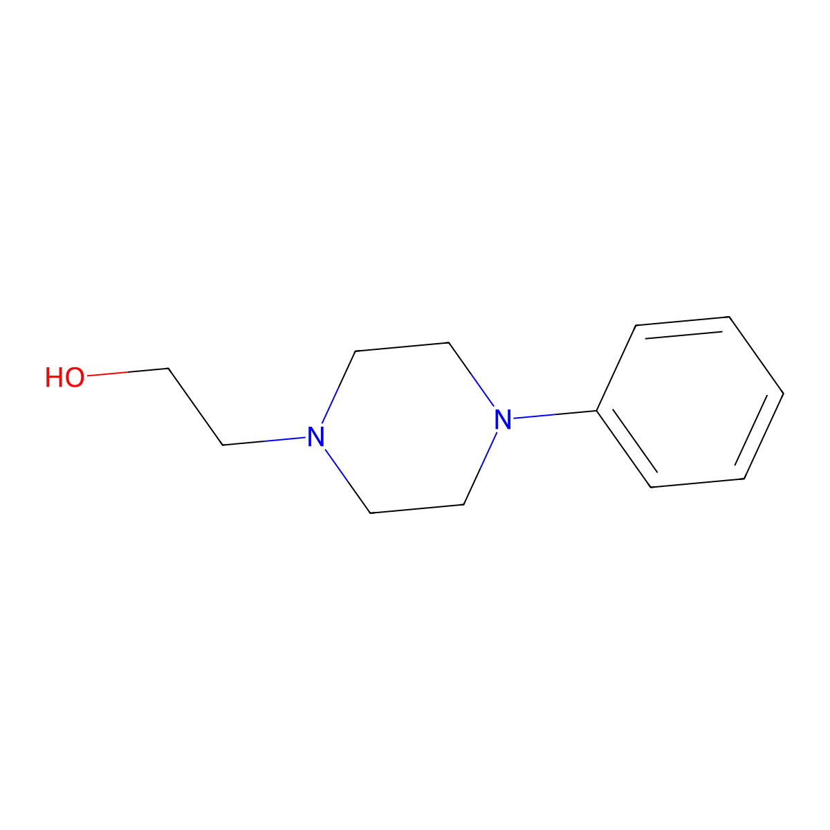 1-Piperazineethanol, 4-phenyl- molecular structure, CAS 36245-26-8