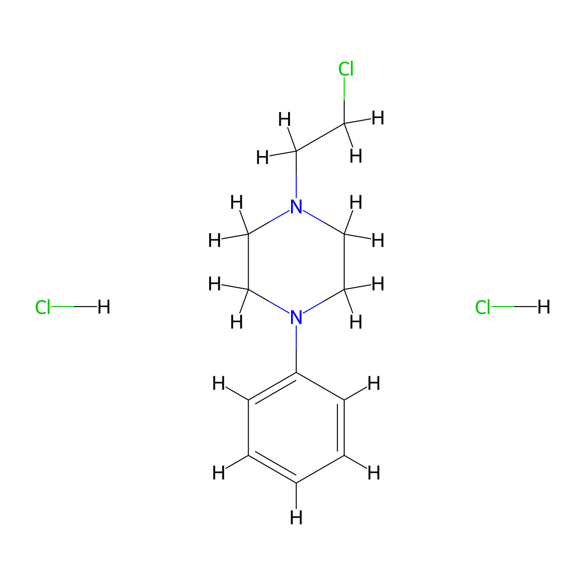 1-(2-Chloroethyl)-4-phenylpiperazine dihydrochloride molecular structure, CAS 36245-28-0