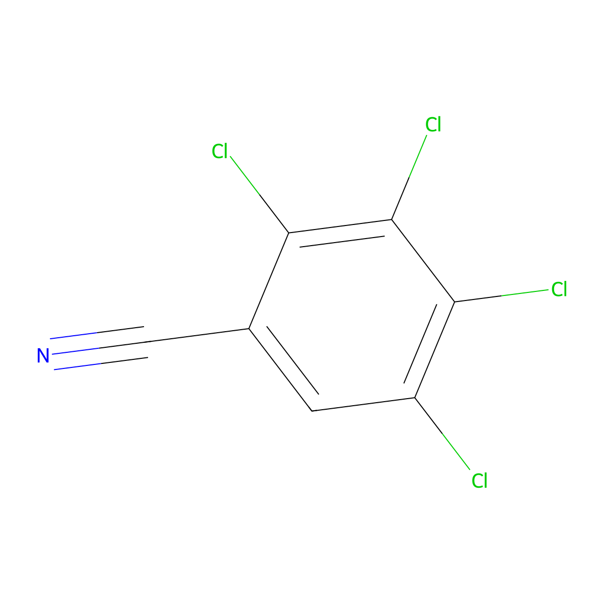 2,3,4,5-Tetrachlorobenzonitrile molecular structure, CAS 36245-95-1