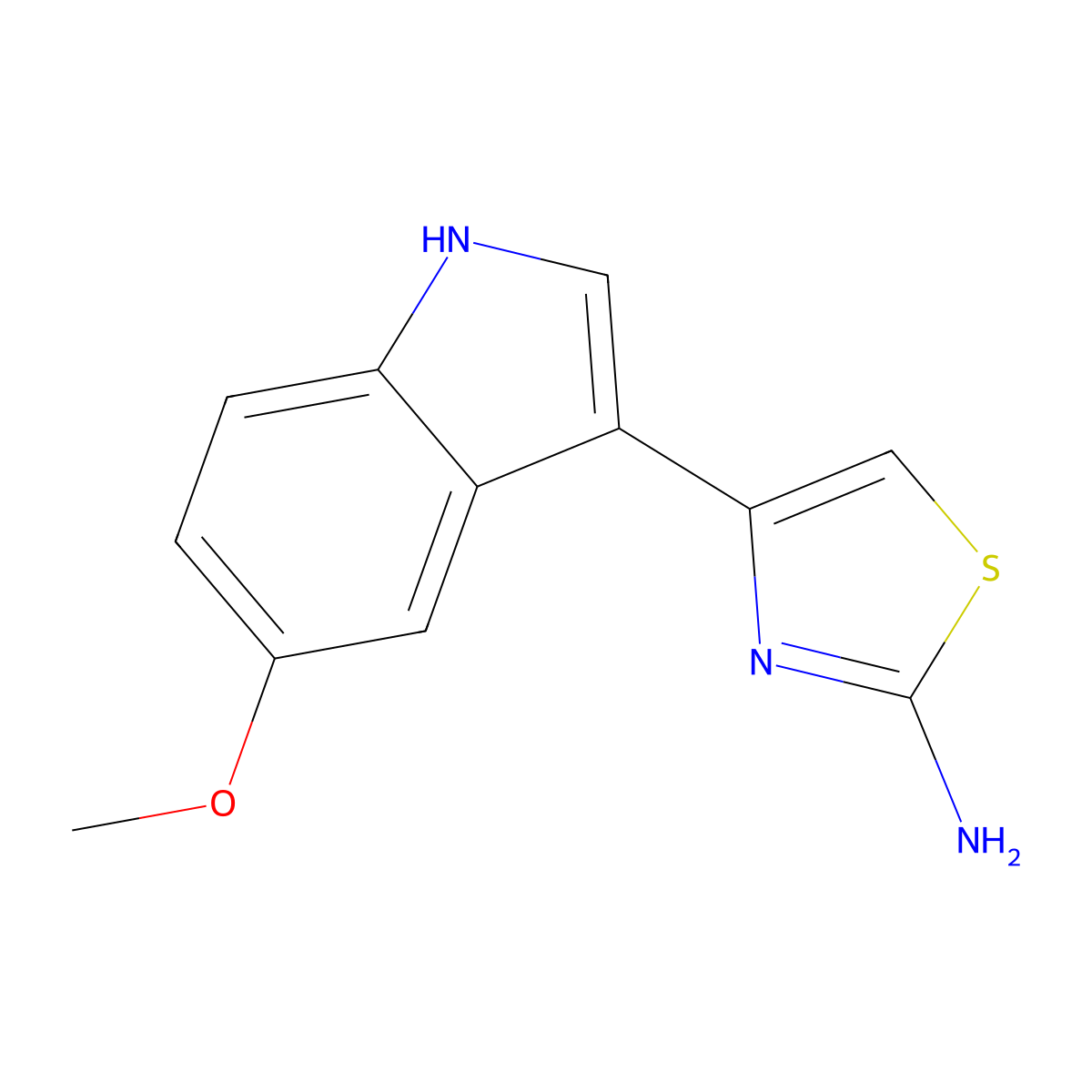 4-(5-methoxy-1H-indol-3-yl)-1,3-thiazol-2-amine molecular structure, CAS 36246-11-4