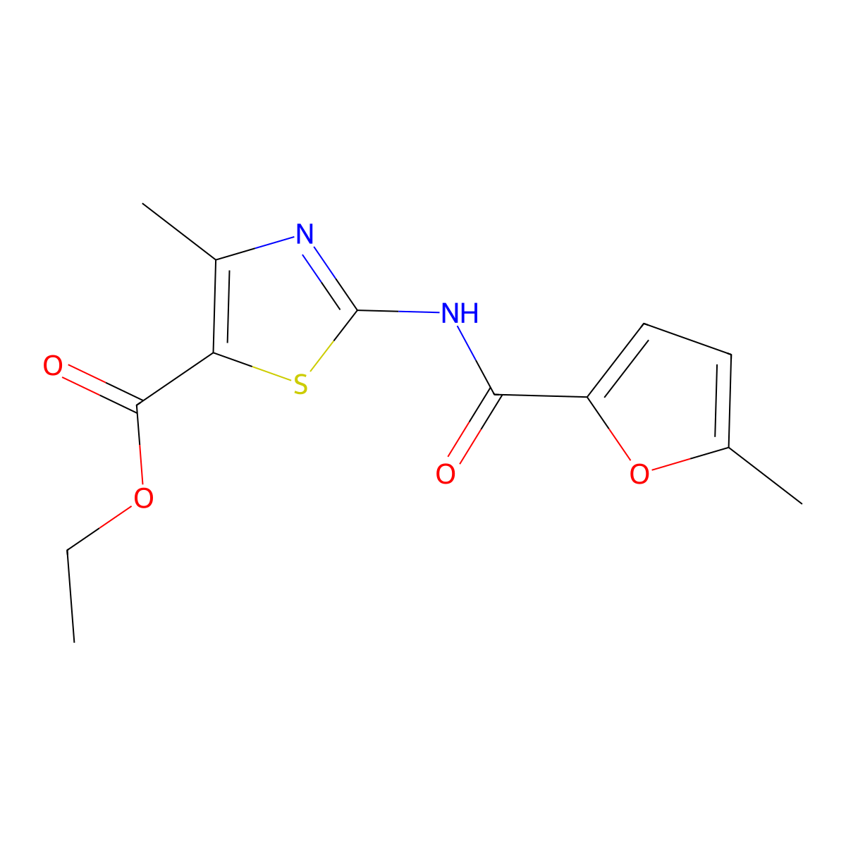 Ethyl 4-methyl-2-[(5-methylfuran-2-carbonyl)amino]-1,3-thiazole-5-carboxylate molecular structure, CAS 362473-27-6