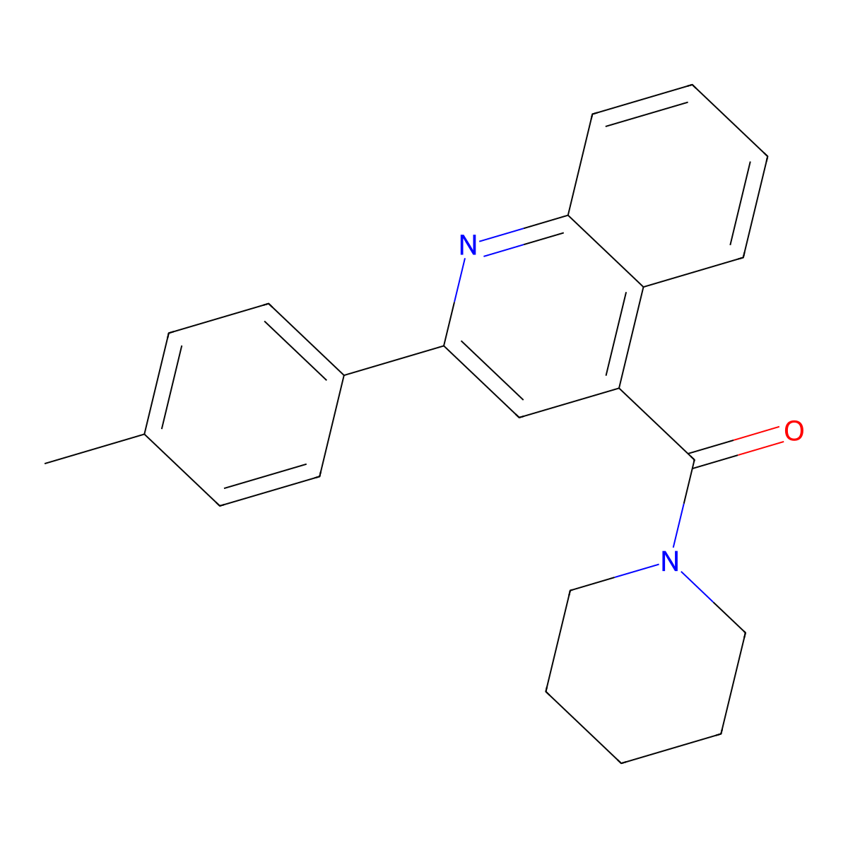 2-(4-Methylphenyl)-4-(1-piperidinylcarbonyl)quinoline molecular structure, CAS 362473-44-7