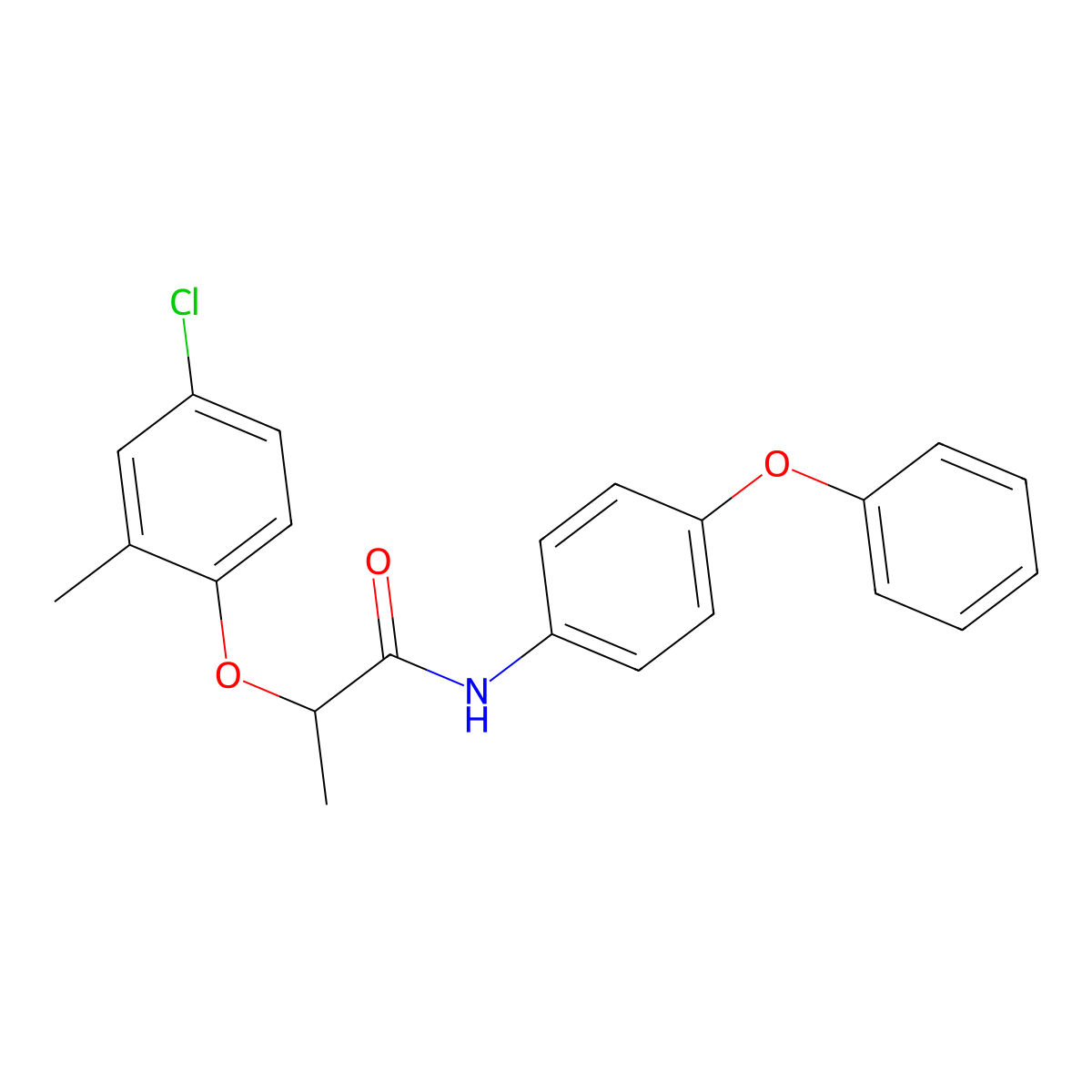 2-(4-chloro-2-methylphenoxy)-N-(4-phenoxyphenyl)propanamide molecular structure, CAS 362476-20-8