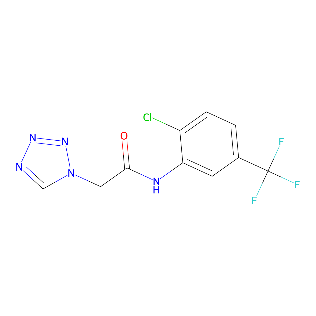 N-[2-chloro-5-(trifluoromethyl)phenyl]-2-(tetrazol-1-yl)acetamide molecular structure, CAS 362476-49-1