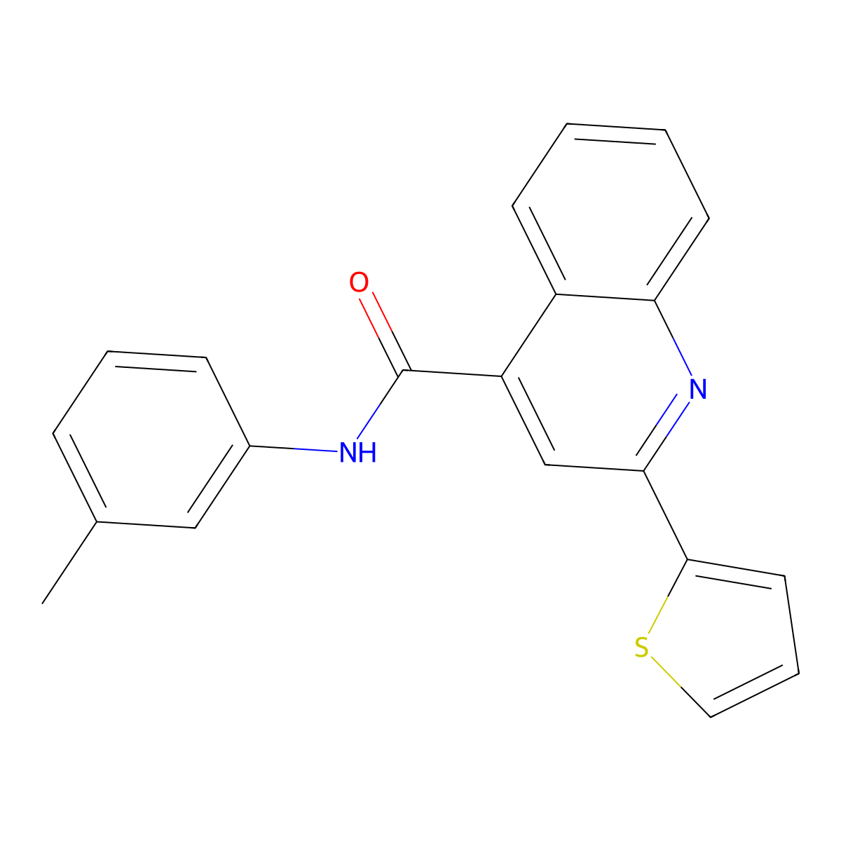 N-(3-methylphenyl)-2-thiophen-2-ylquinoline-4-carboxamide molecular structure, CAS 362481-31-0