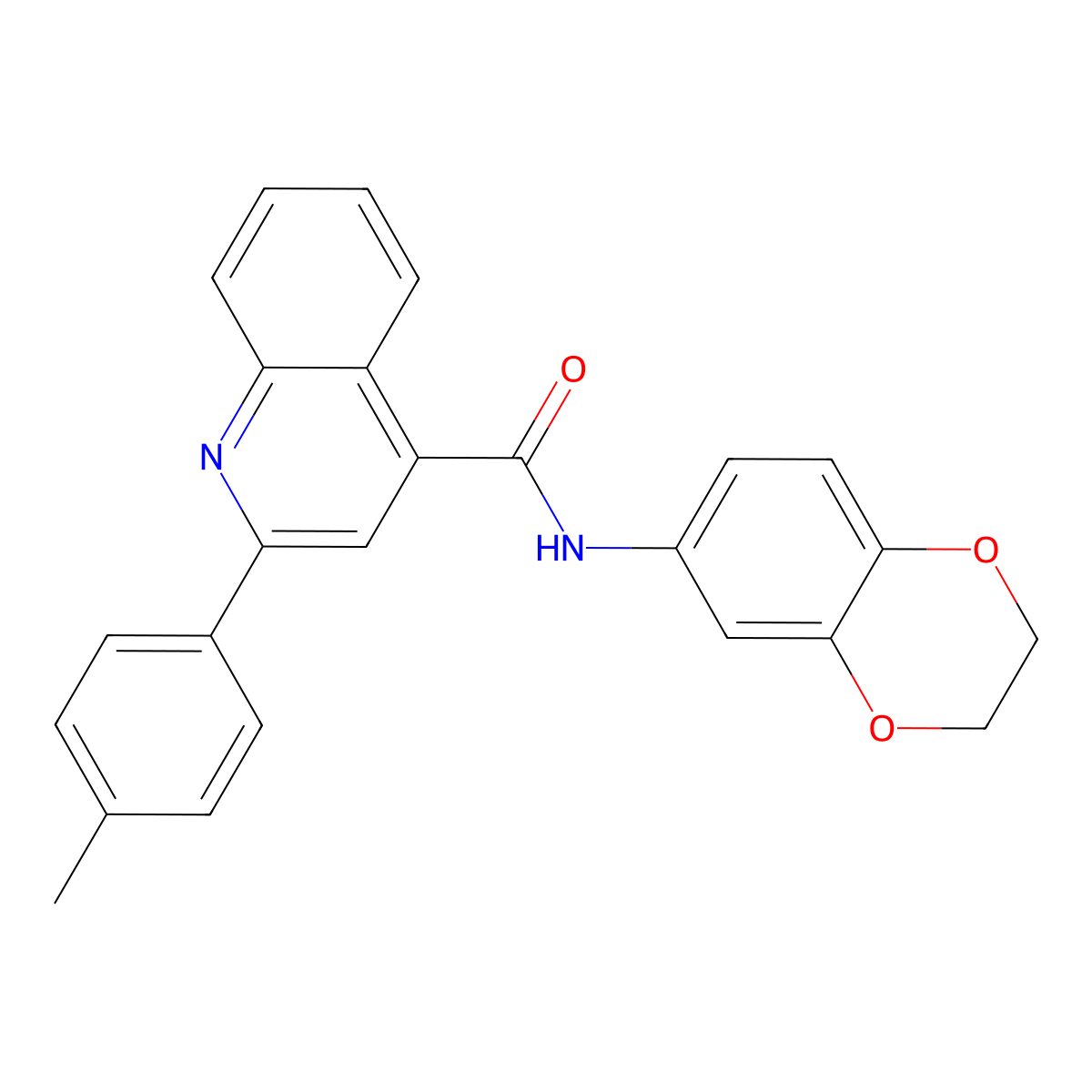 N-(2,3-dihydro-1,4-benzodioxin-6-yl)-2-(4-methylphenyl)quinoline-4-carboxamide molecular structure, CAS 362481-40-1