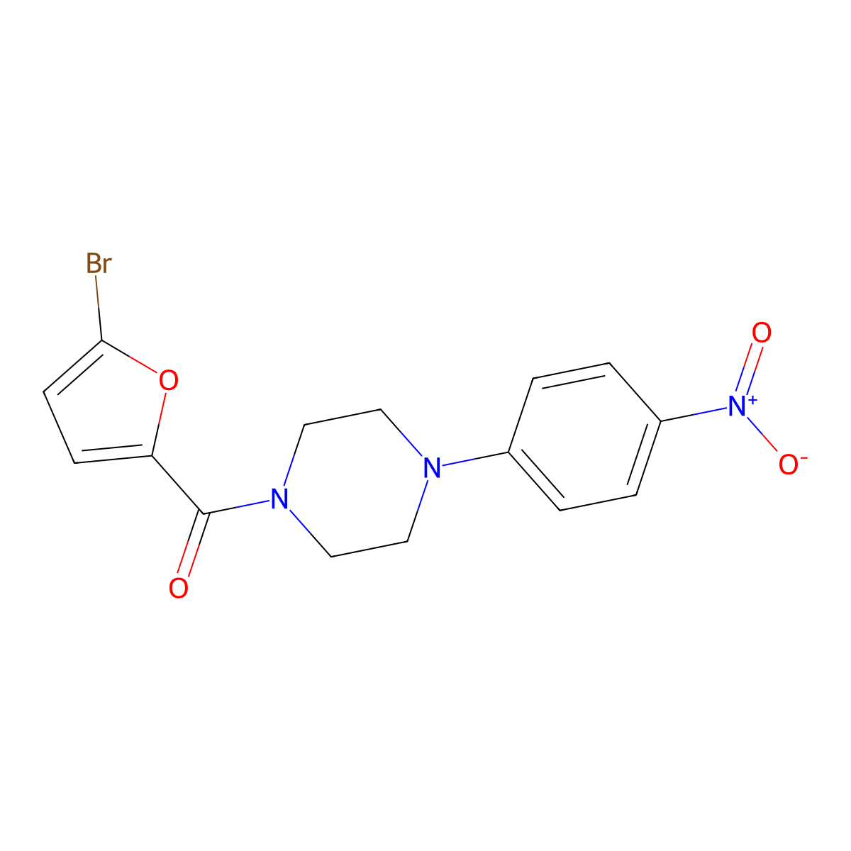 (5-Bromofuran-2-yl)-[4-(4-nitrophenyl)piperazin-1-yl]methanone molecular structure, CAS 362482-17-5