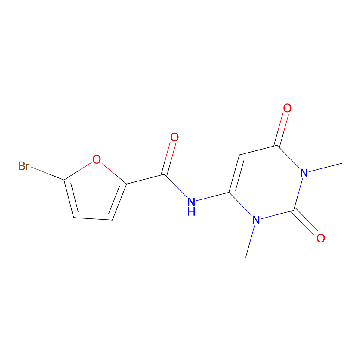 5-bromo-N-(1,3-dimethyl-2,6-dioxopyrimidin-4-yl)furan-2-carboxamide molecular structure, CAS 362482-31-3