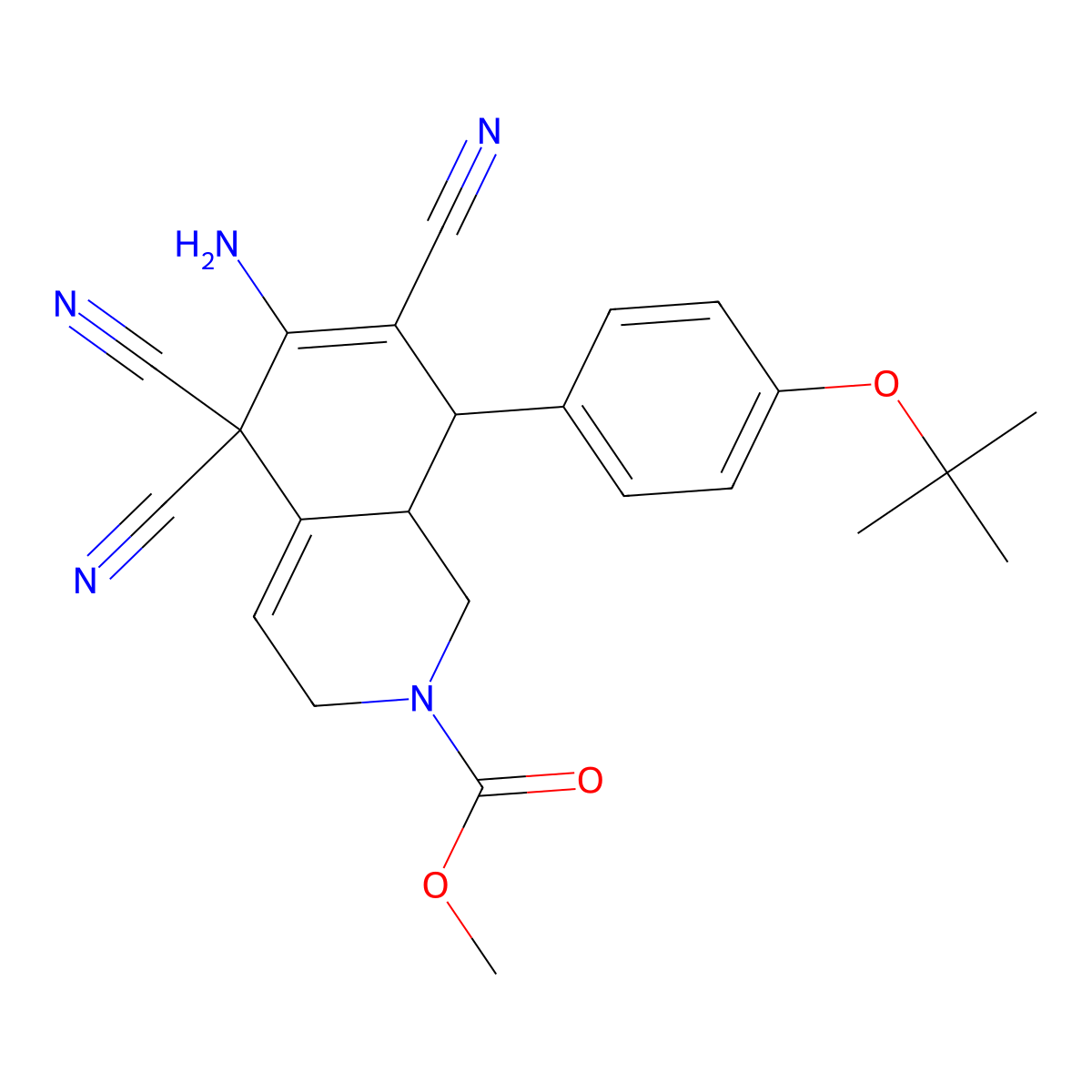 methyl 6-amino-8-(4-tert-butoxyphenyl)-5,5,7-tricyano-3,5,8,8a-tetrahydro-2(1H)-isoquinolinecarboxylate molecular structure, CAS 362482-33-5
