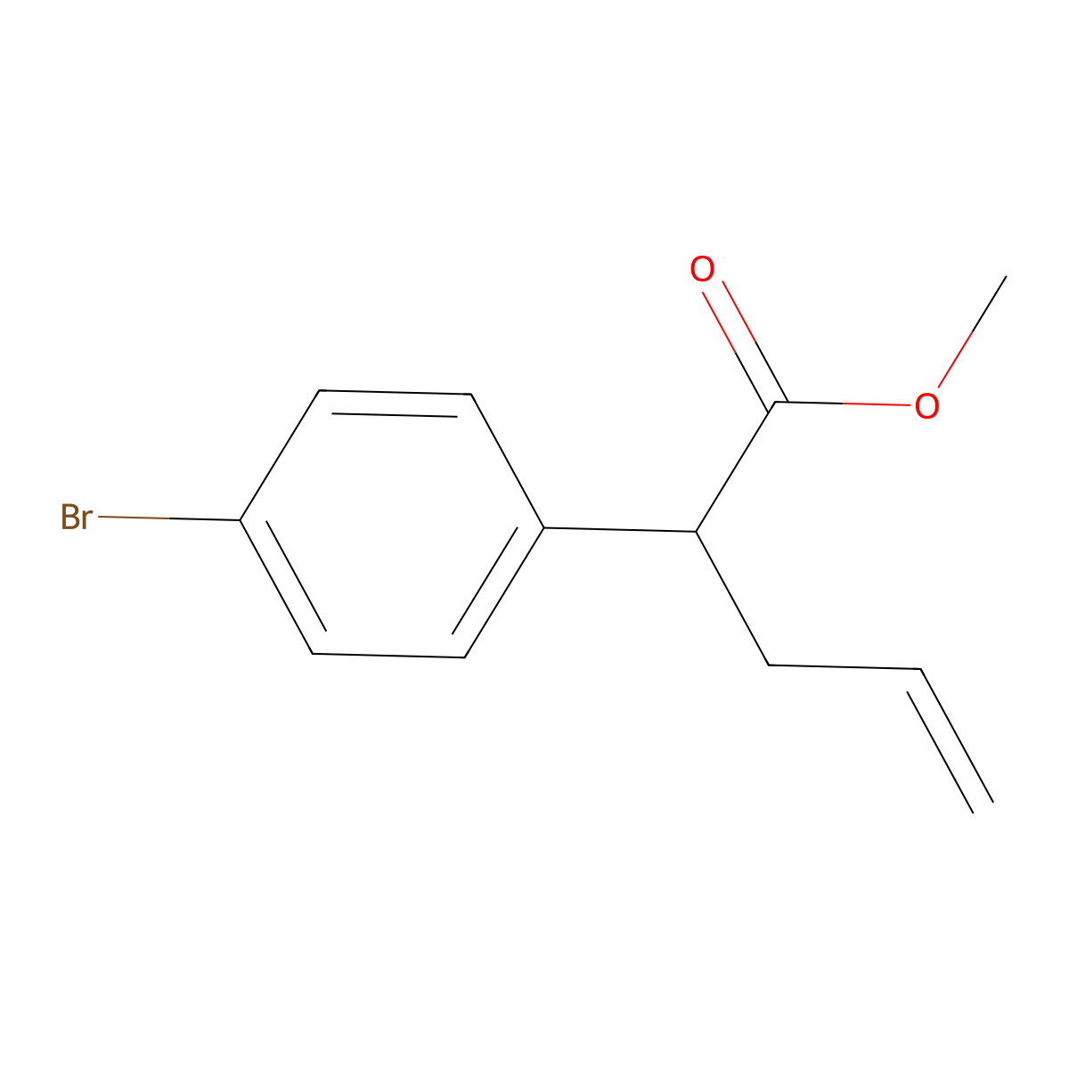 Methyl 2-(4-bromophenyl)pent-4-enoate molecular structure, CAS 362483-70-3