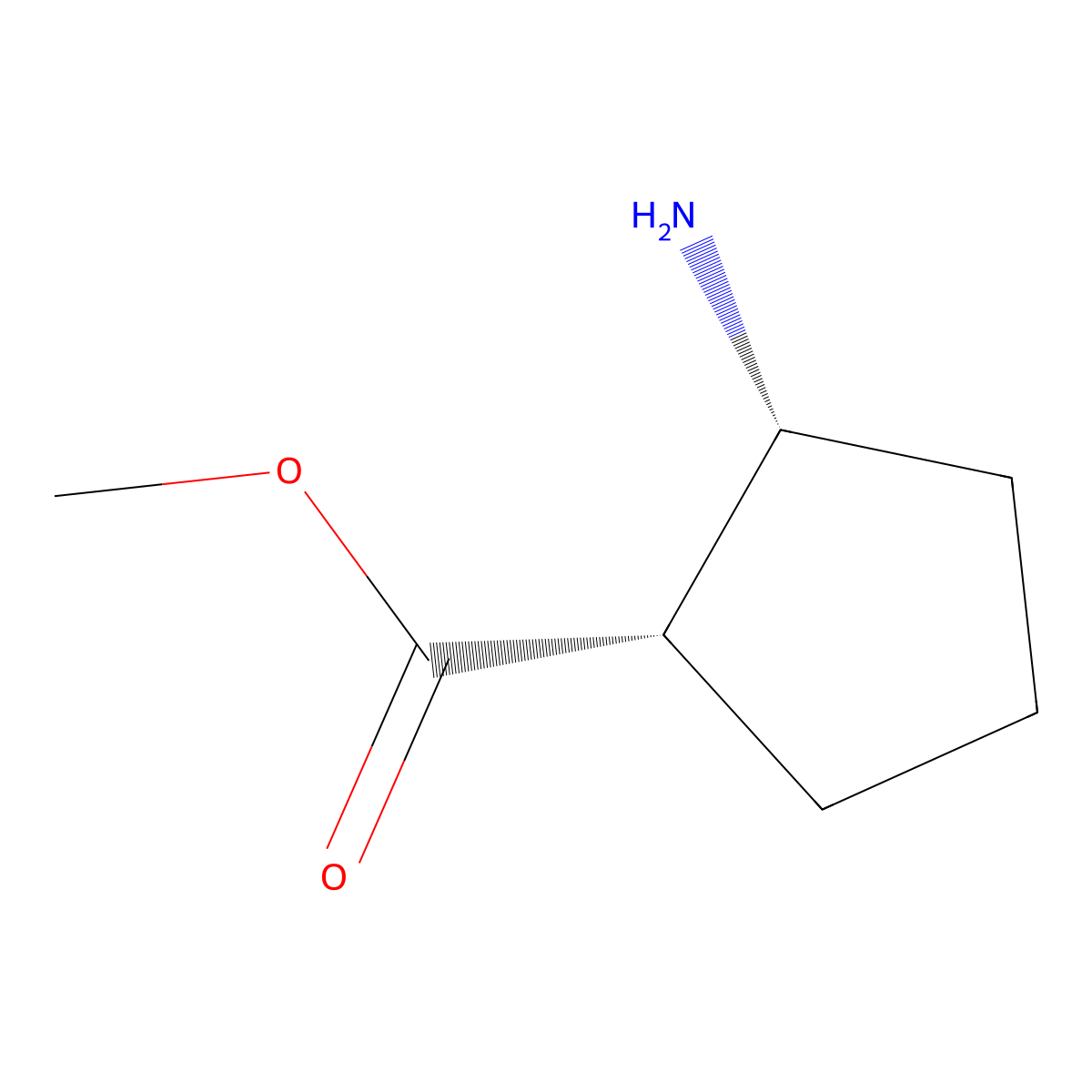 methyl (1S,2R)-2-aminocyclopentane-1-carboxylate molecular structure, CAS 362485-20-9