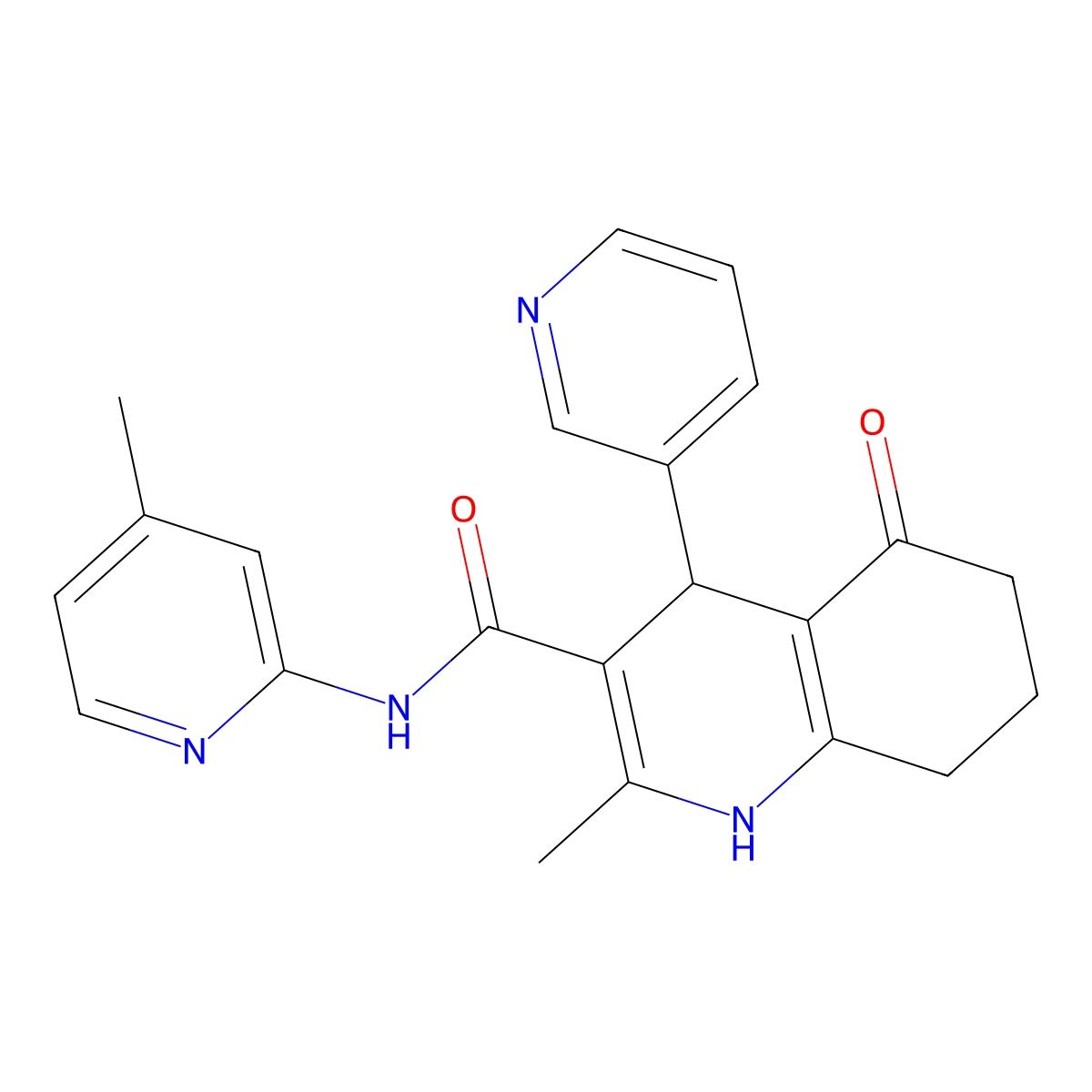 2-methyl-N-(4-methylpyridin-2-yl)-5-oxo-4-pyridin-3-yl-4,6,7,8-tetrahydro-1H-quinoline-3-carboxamide molecular structure, CAS 362487-05-6