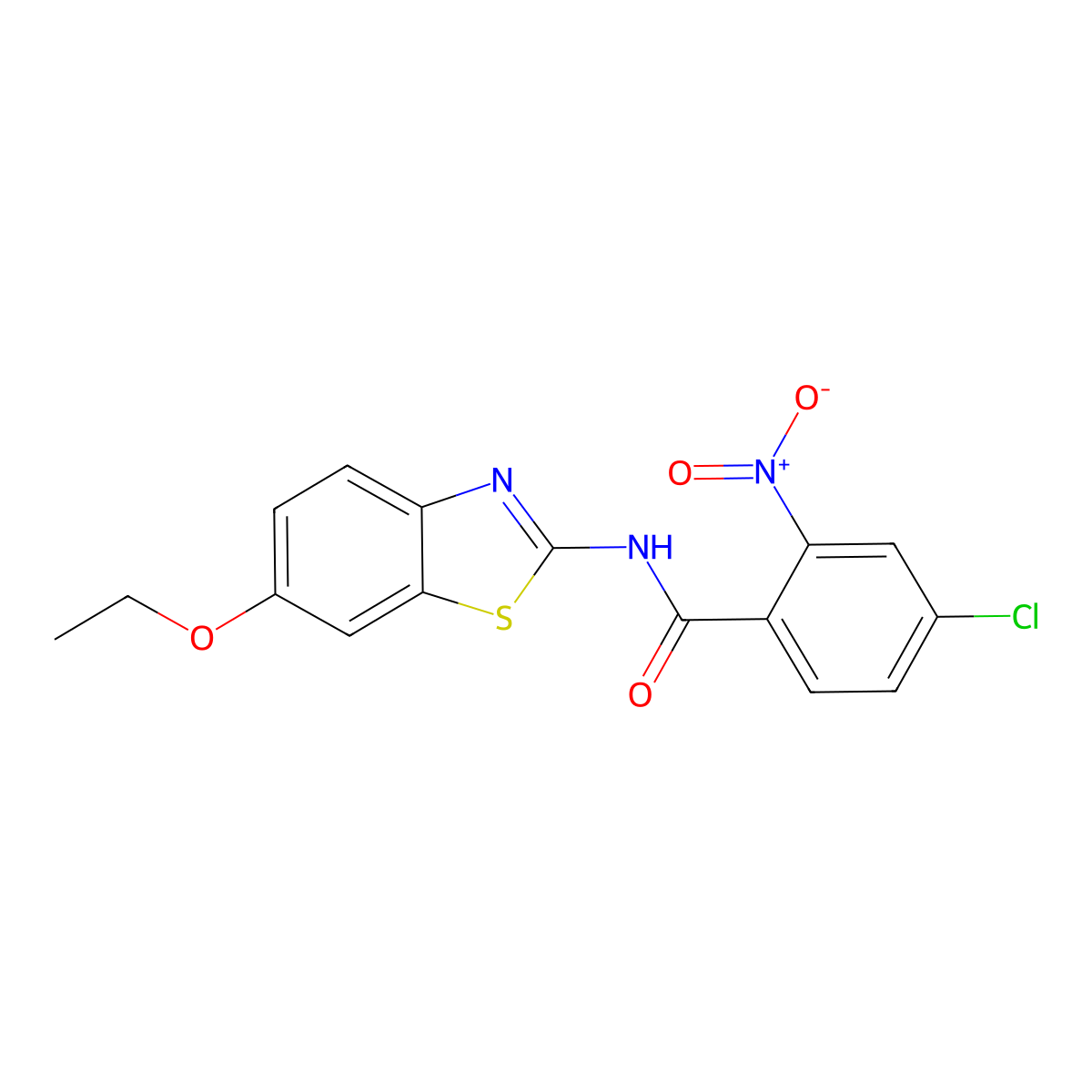 4-chloro-N-(6-ethoxy-1,3-benzothiazol-2-yl)-2-nitrobenzamide molecular structure, CAS 362489-07-4