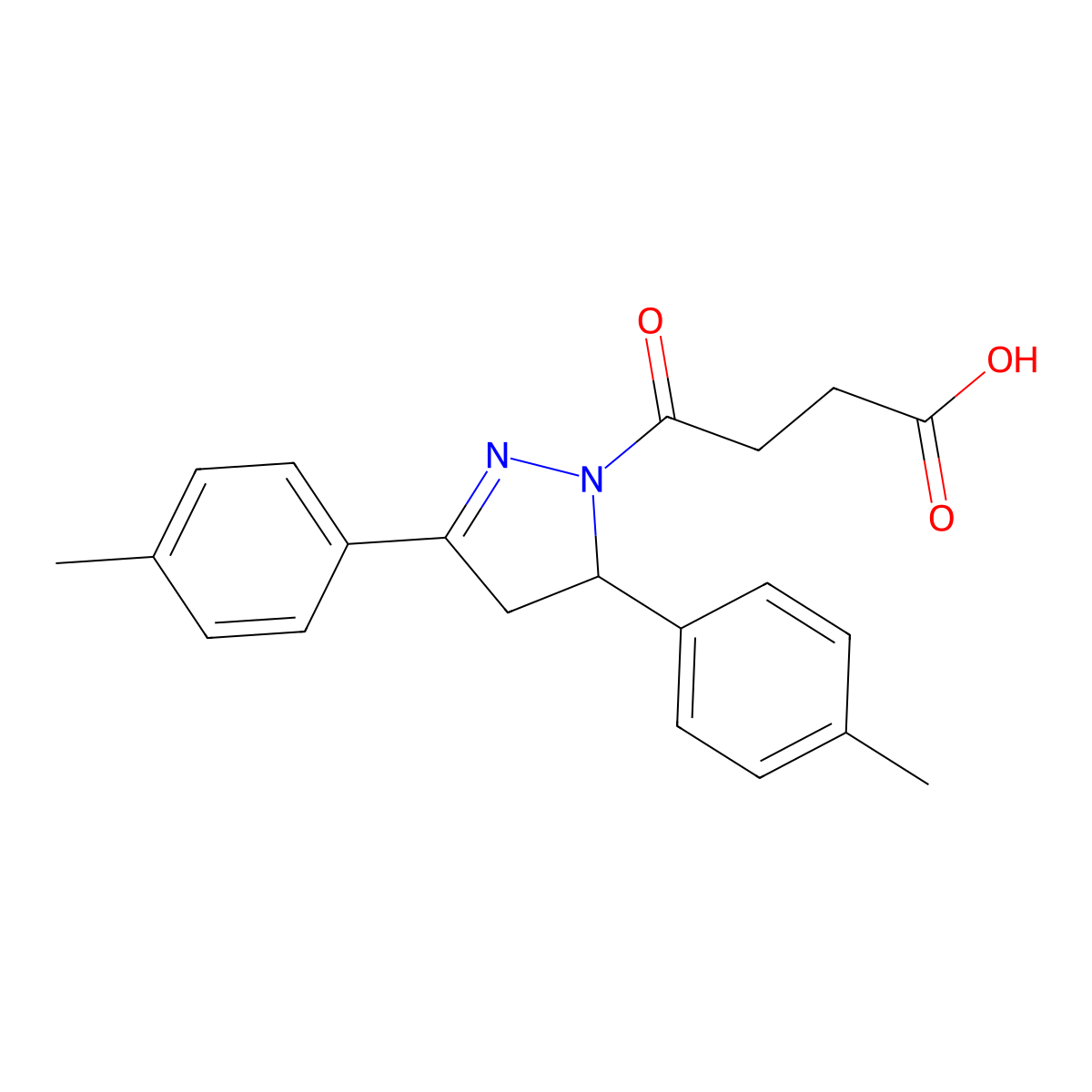 4-[3,5-bis(4-methylphenyl)-4,5-dihydro-1H-pyrazol-1-yl]-4-oxobutanoic acid molecular structure, CAS 362490-59-3