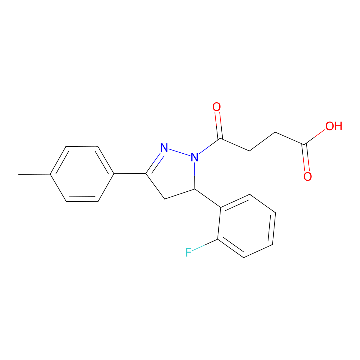 4-[5-(2-fluorophenyl)-3-(4-methylphenyl)-4,5-dihydro-1H-pyrazol-1-yl]-4-oxobutanoic acid molecular structure, CAS 362490-63-9