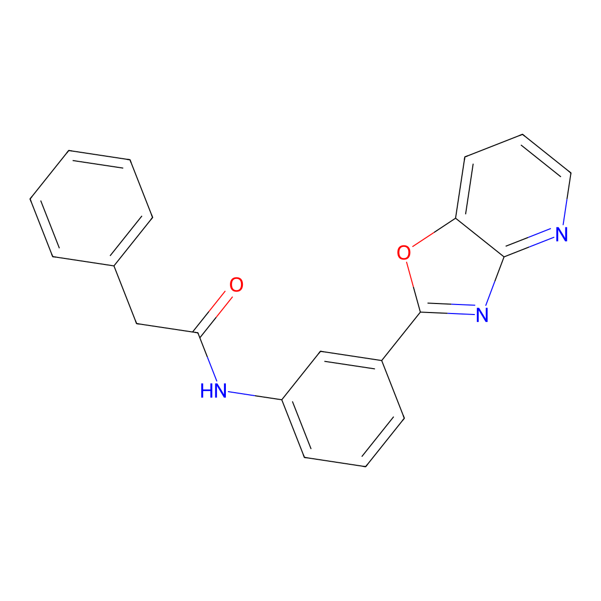 N-(3-[1,3]oxazolo[4,5-b]pyridin-2-ylphenyl)-2-phenylacetamide molecular structure, CAS 362491-68-7