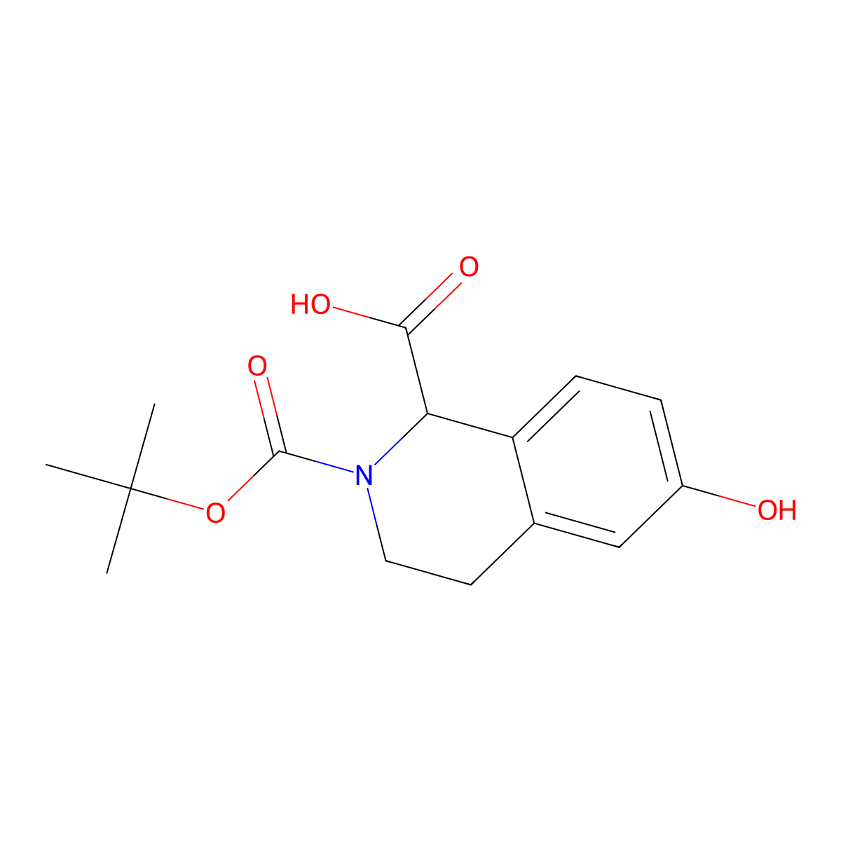 2-(tert-Butoxycarbonyl)-6-hydroxy-1,2,3,4-tetrahydroisoquinoline-1-carboxylic acid molecular structure, CAS 362492-00-0