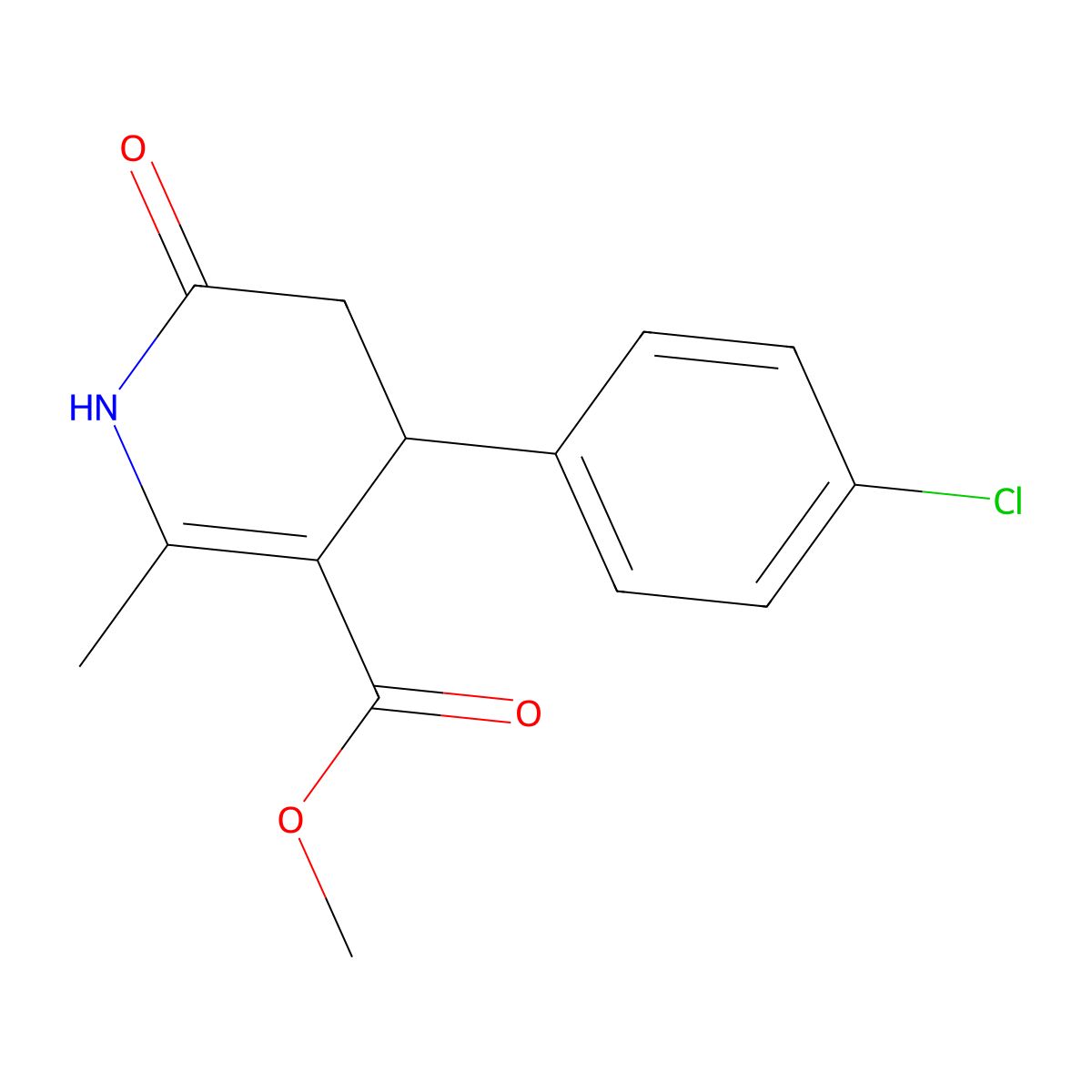 Methyl 4-(4-chlorophenyl)-2-methyl-6-oxo-1,4,5,6-tetrahydropyridine-3-carboxylate molecular structure, CAS 362494-81-3