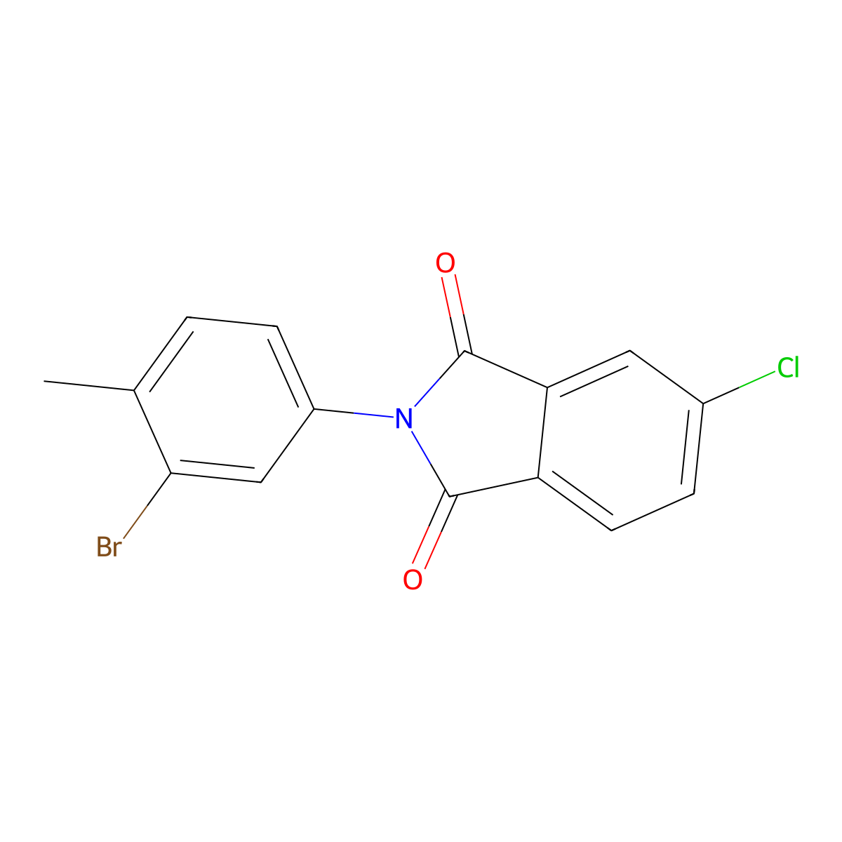 2-(3-bromo-4-methylphenyl)-5-chloro-1H-isoindole-1,3(2H)-dione molecular structure, CAS 362495-47-4