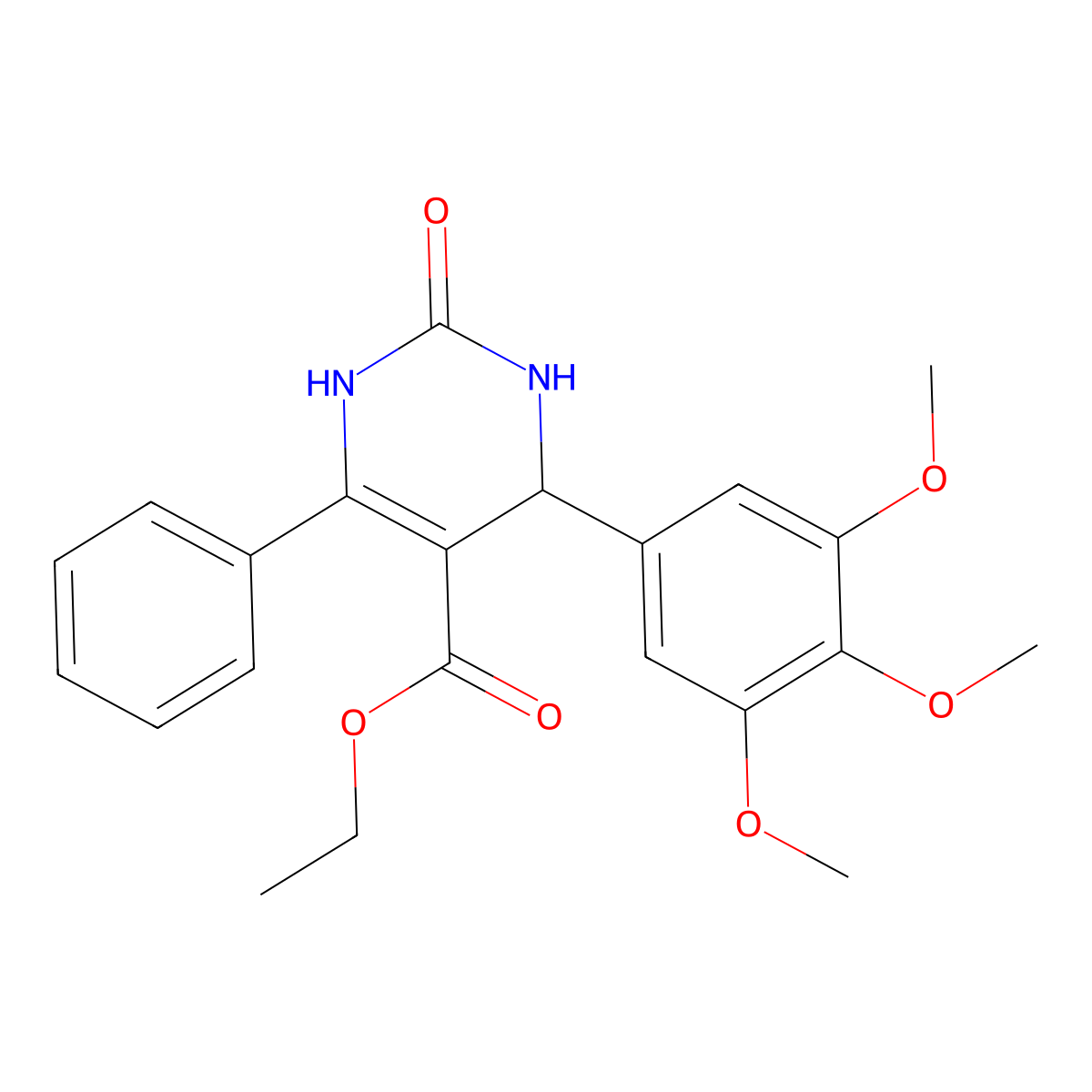 Ethyl 2-oxo-6-phenyl-4-(3,4,5-trimethoxyphenyl)-1,2,3,4-tetrahydropyrimidine-5-carboxylate molecular structure, CAS 362497-71-0