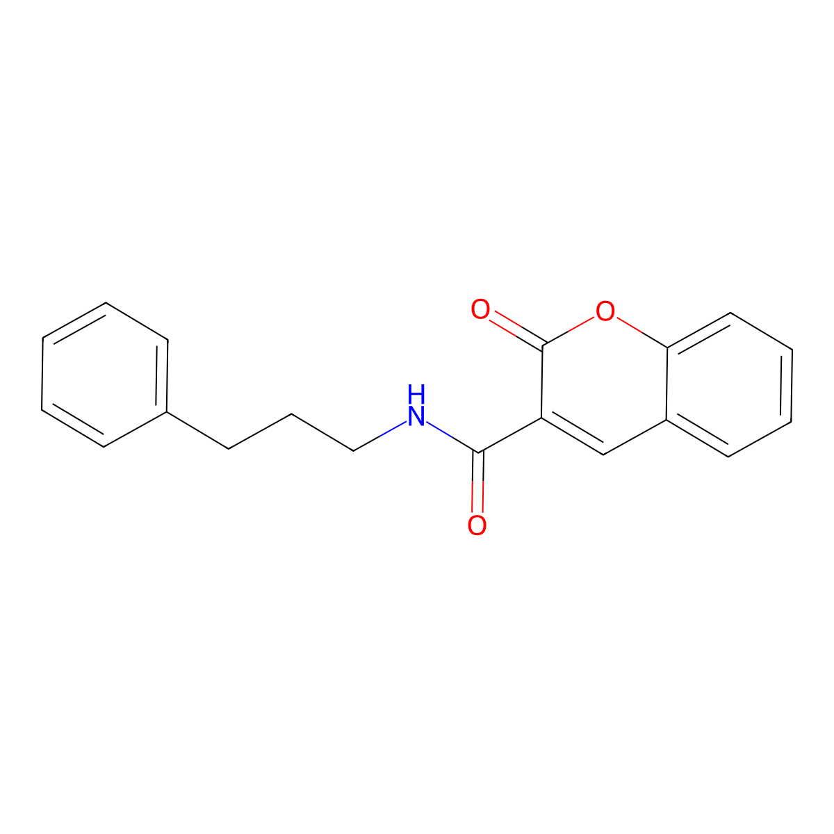 2-oxo-N-(3-phenylpropyl)-2H-chromene-3-carboxamide molecular structure, CAS 362498-29-1
