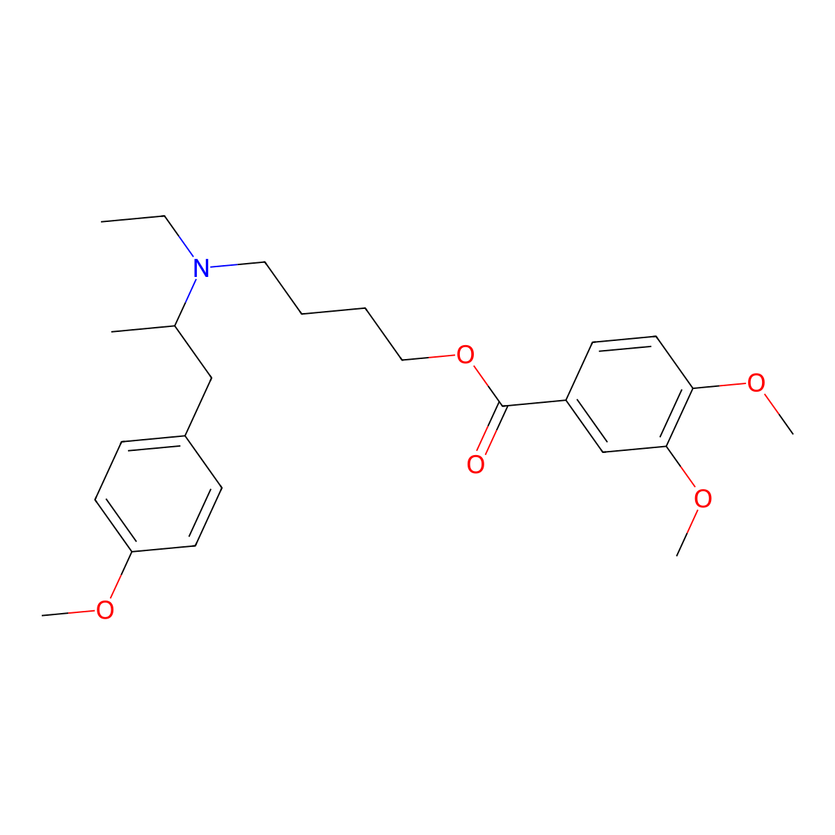 Mebeverine molecular structure, CAS 3625-06-7
