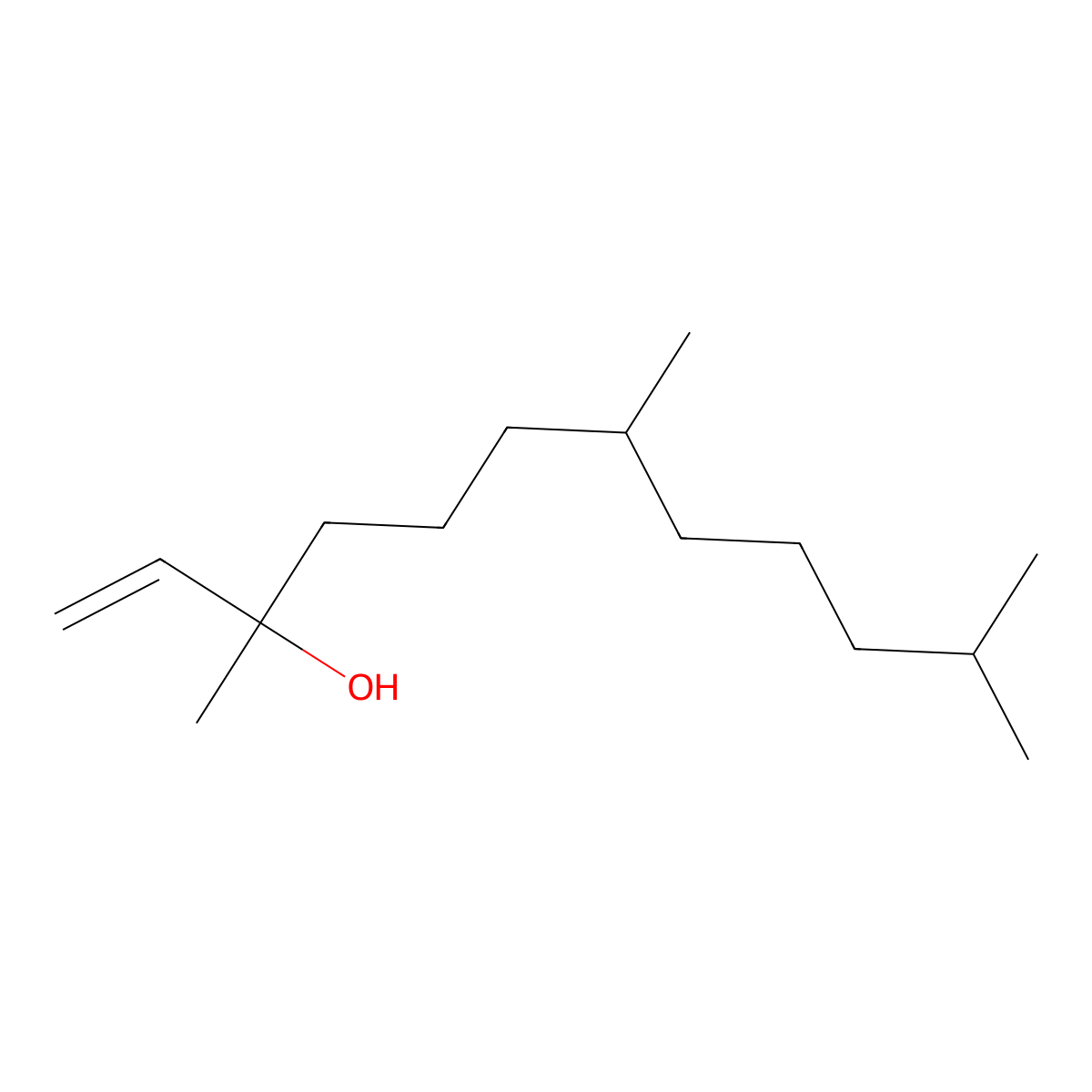 3,7,11-Trimethyldodec-1-en-3-ol molecular structure, CAS 3625-46-5