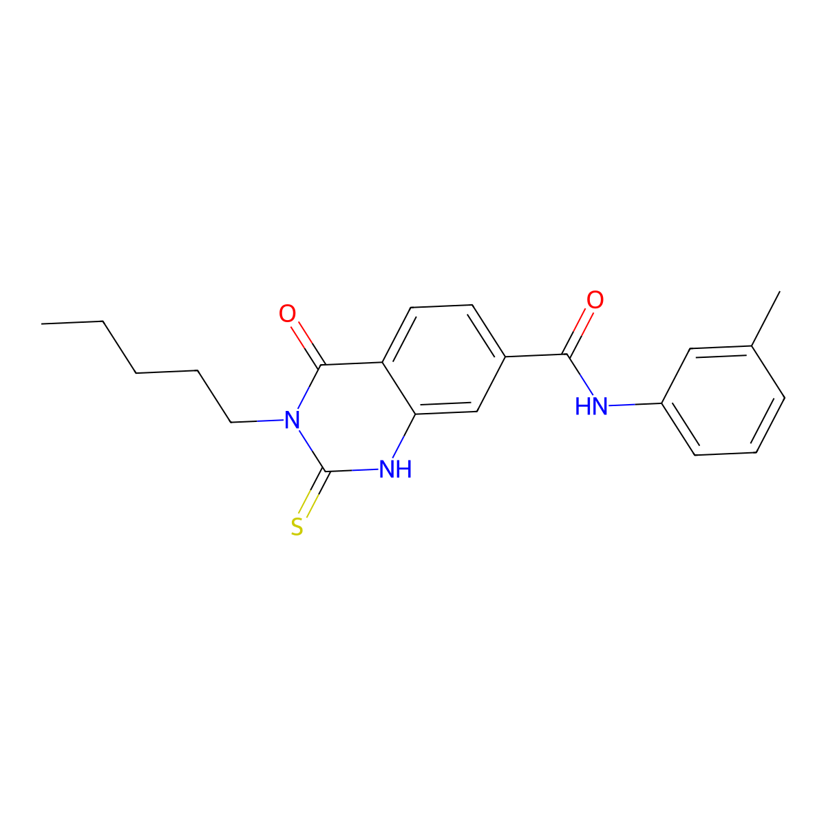 N-(3-methylphenyl)-4-oxo-3-pentyl-2-sulfanylidene-1H-quinazoline-7-carboxamide molecular structure, CAS 362500-89-8