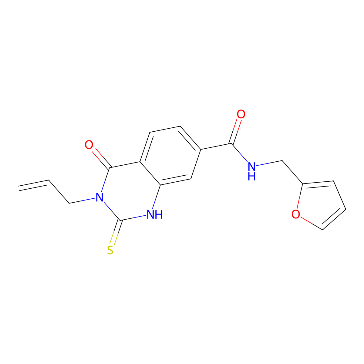 N-(furan-2-ylmethyl)-4-oxo-3-prop-2-enyl-2-sulfanylidene-1H-quinazoline-7-carboxamide molecular structure, CAS 362501-05-1