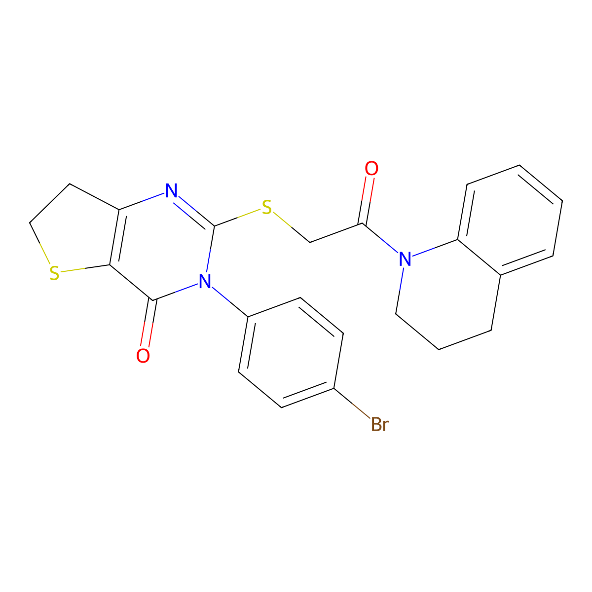 3-(4-bromophenyl)-2-((2-(3,4-dihydroquinolin-1(2H)-yl)-2-oxoethyl)thio)-6,7-dihydrothieno[3,2-d]pyrimidin-4(3H)-one molecular structure, CAS 362501-31-3
