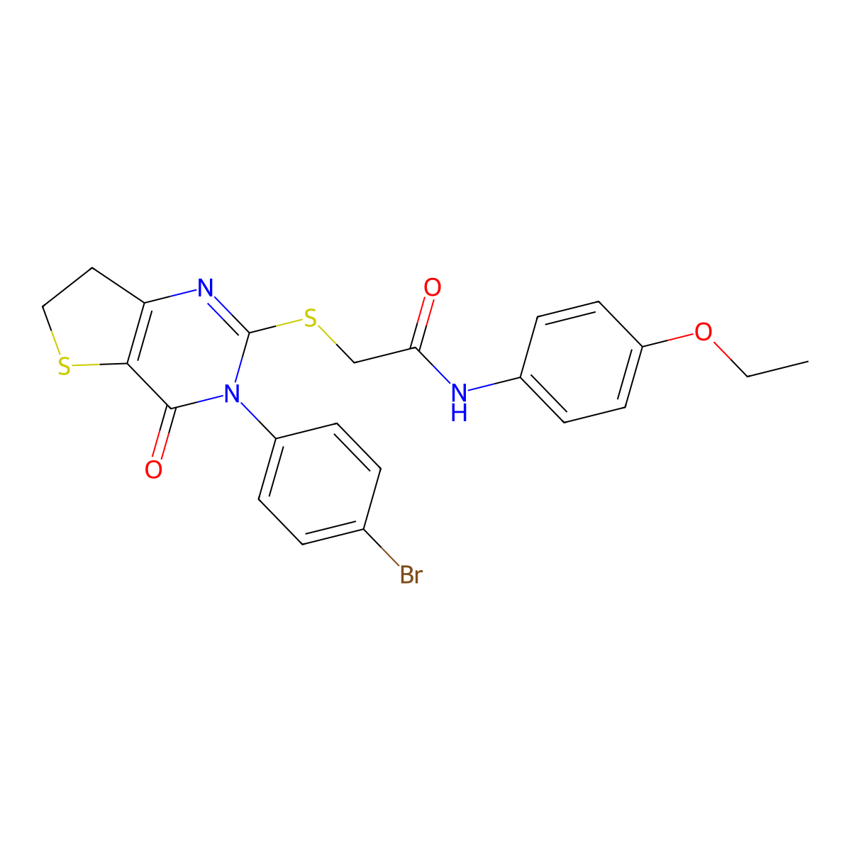 2-((3-(4-bromophenyl)-4-oxo-3,4,6,7-tetrahydrothieno[3,2-d]pyrimidin-2-yl)thio)-N-(4-ethoxyphenyl)acetamide molecular structure, CAS 362501-36-8