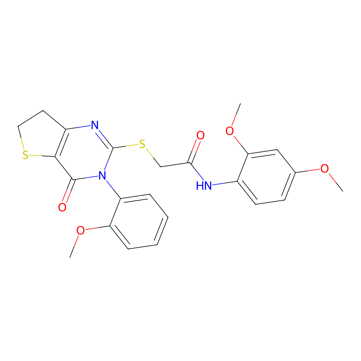 N-(2,4-dimethoxyphenyl)-2-[[3-(2-methoxyphenyl)-4-oxo-6,7-dihydrothieno[3,2-d]pyrimidin-2-yl]sulfanyl]acetamide molecular structure, CAS 362501-80-2