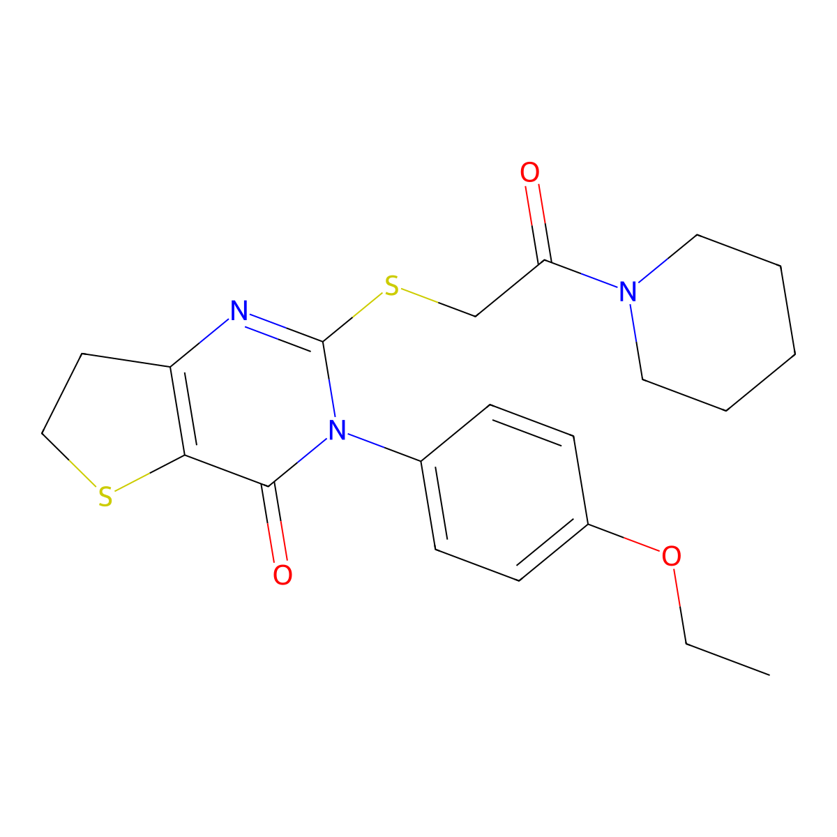 3-(4-ethoxyphenyl)-2-((2-oxo-2-(piperidin-1-yl)ethyl)thio)-6,7-dihydrothieno[3,2-d]pyrimidin-4(3H)-one molecular structure, CAS 362501-88-0