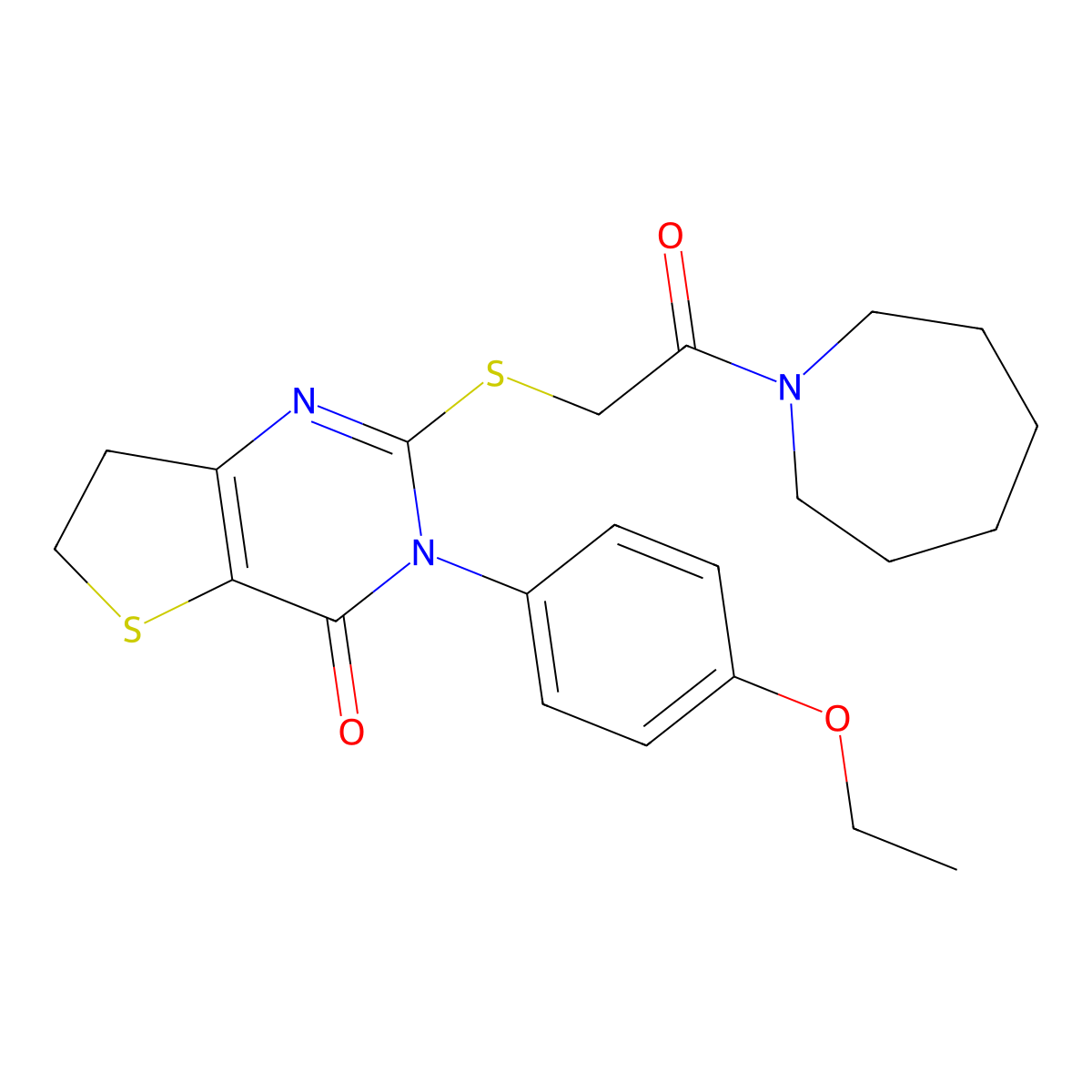 2-((2-(azepan-1-yl)-2-oxoethyl)thio)-3-(4-ethoxyphenyl)-6,7-dihydrothieno[3,2-d]pyrimidin-4(3H)-one molecular structure, CAS 362501-90-4