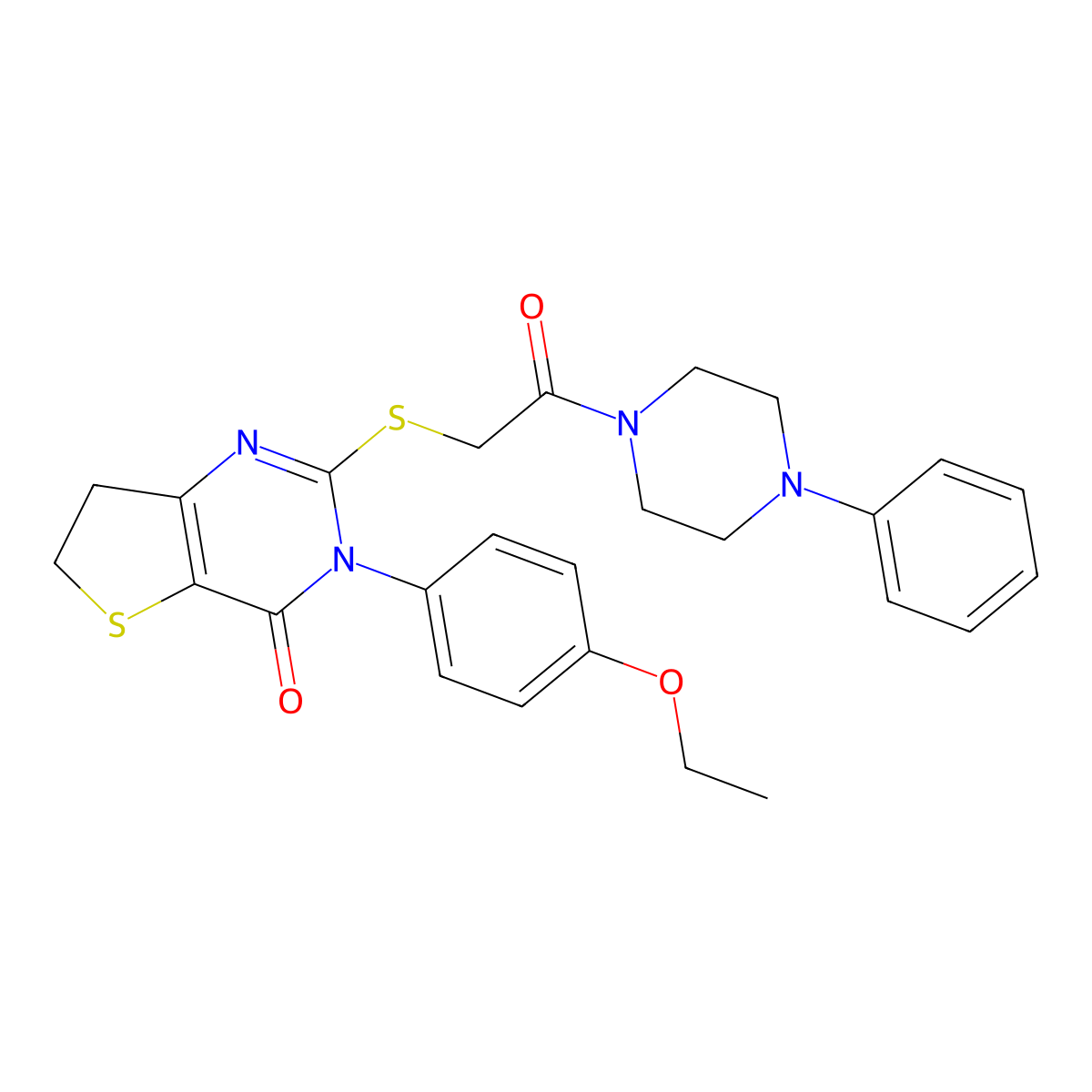 3-(4-ethoxyphenyl)-2-((2-oxo-2-(4-phenylpiperazin-1-yl)ethyl)thio)-6,7-dihydrothieno[3,2-d]pyrimidin-4(3H)-one molecular structure, CAS 362501-91-5