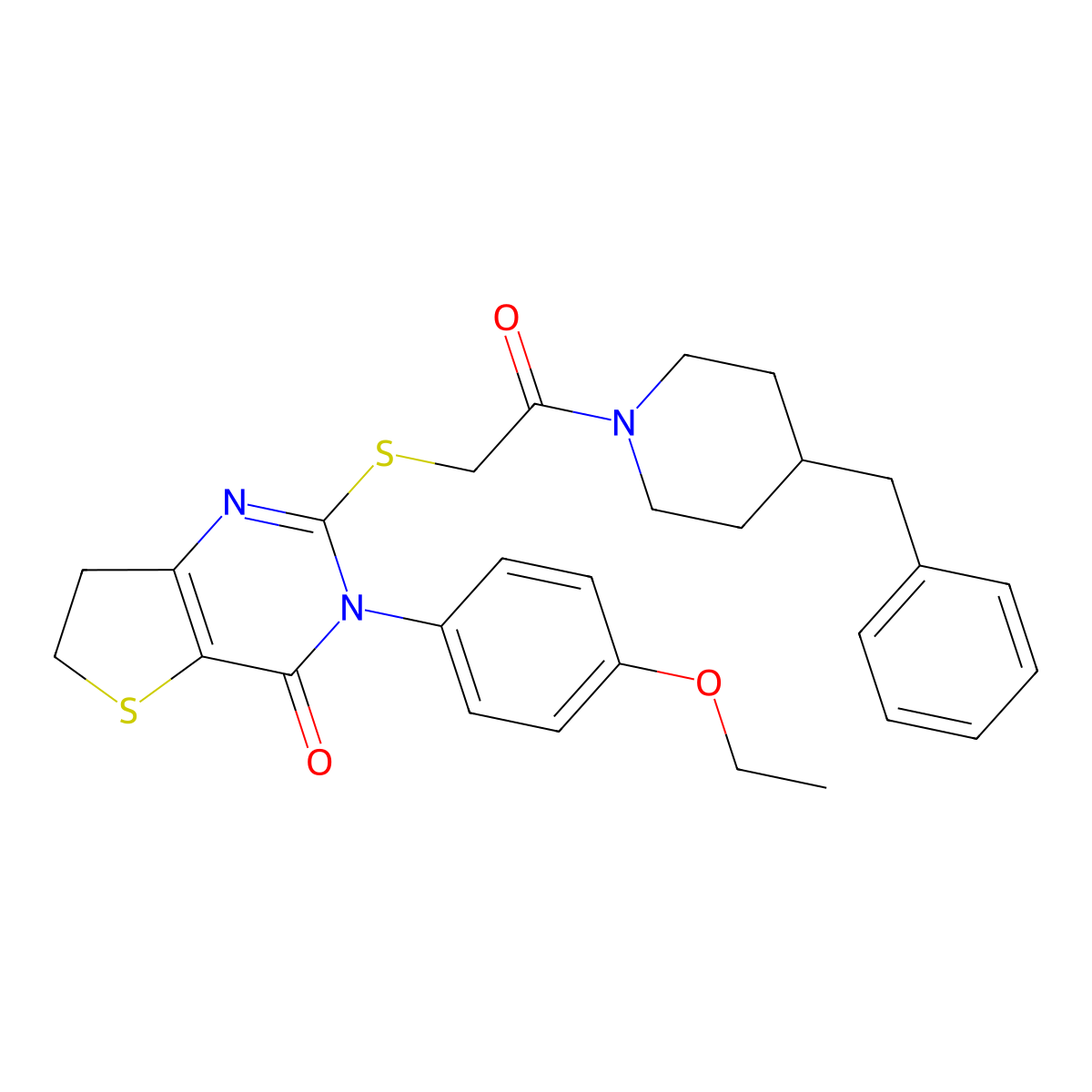 2-[2-(4-Benzylpiperidin-1-yl)-2-oxoethyl]sulfanyl-3-(4-ethoxyphenyl)-6,7-dihydrothieno[3,2-d]pyrimidin-4-one molecular structure, CAS 362501-93-7