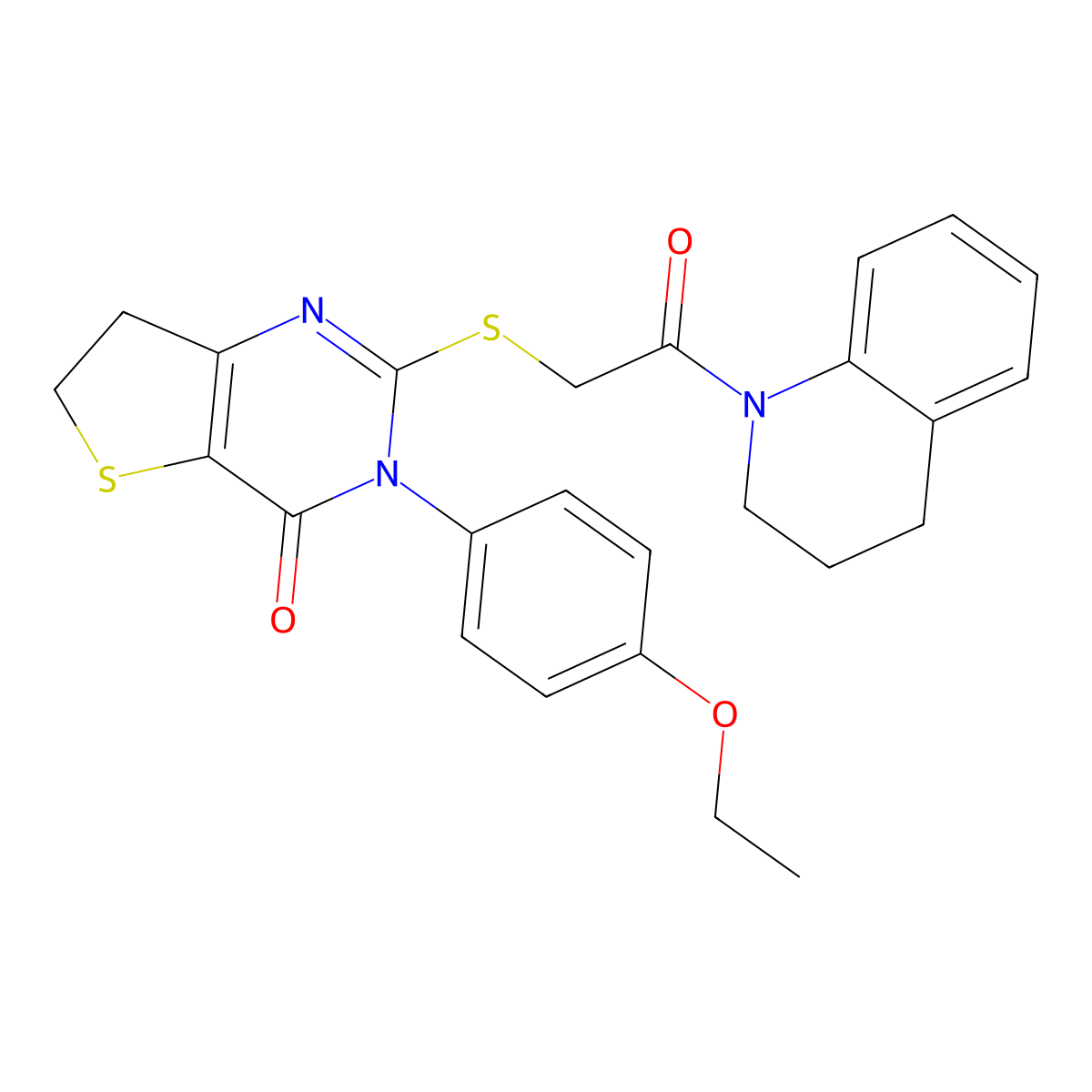 2-((2-(3,4-dihydroquinolin-1(2H)-yl)-2-oxoethyl)thio)-3-(4-ethoxyphenyl)-6,7-dihydrothieno[3,2-d]pyrimidin-4(3H)-one molecular structure, CAS 362501-95-9